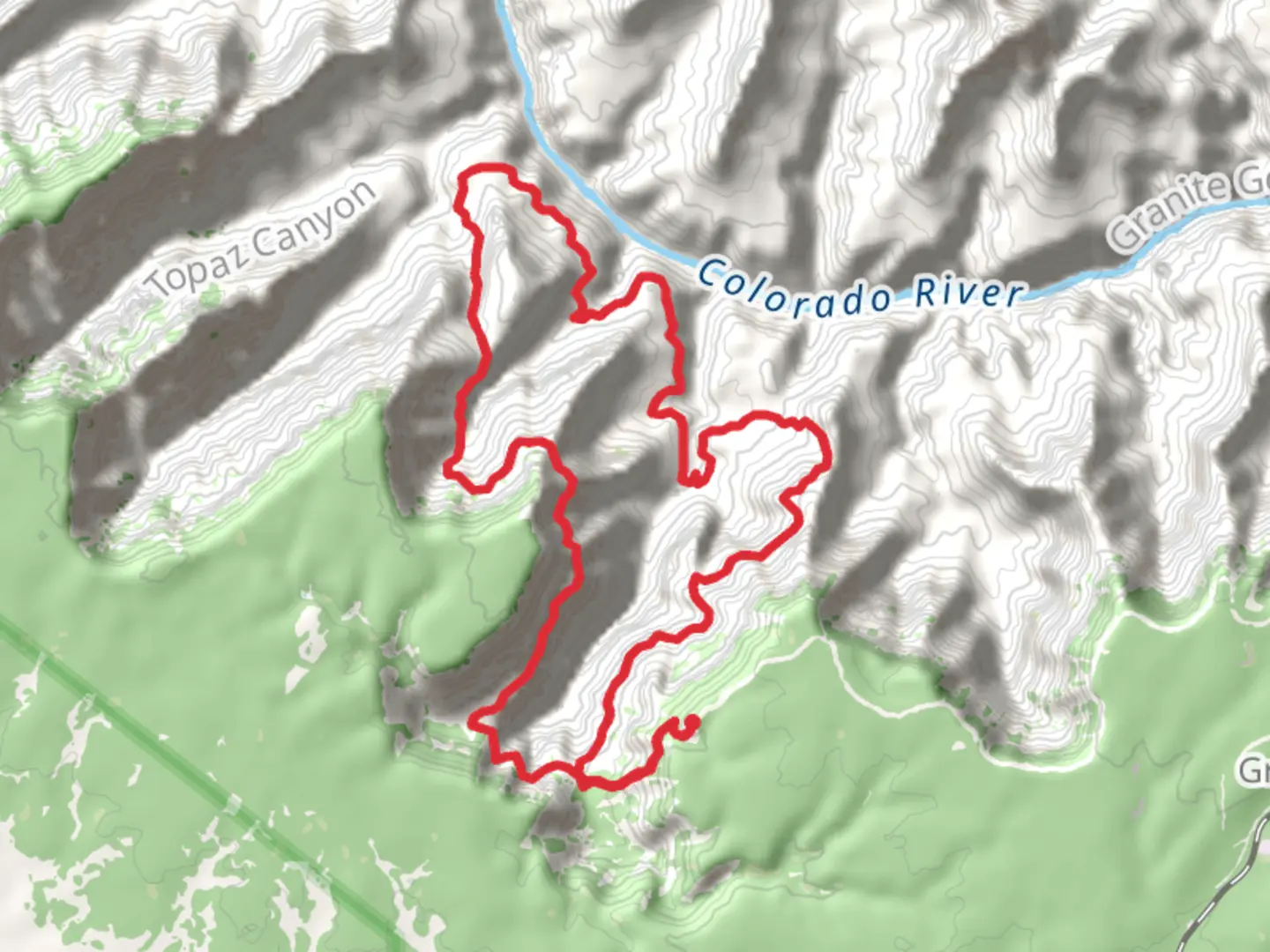 An image depicting the trail Hermit, Boucher and West Tonto Loop Trail and its surrounding area.