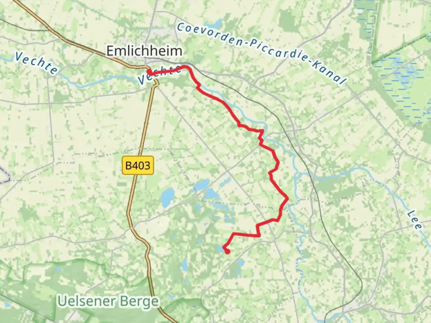 An image depicting the trail Emilchheim to Hardinghausen Walk and its surrounding area.