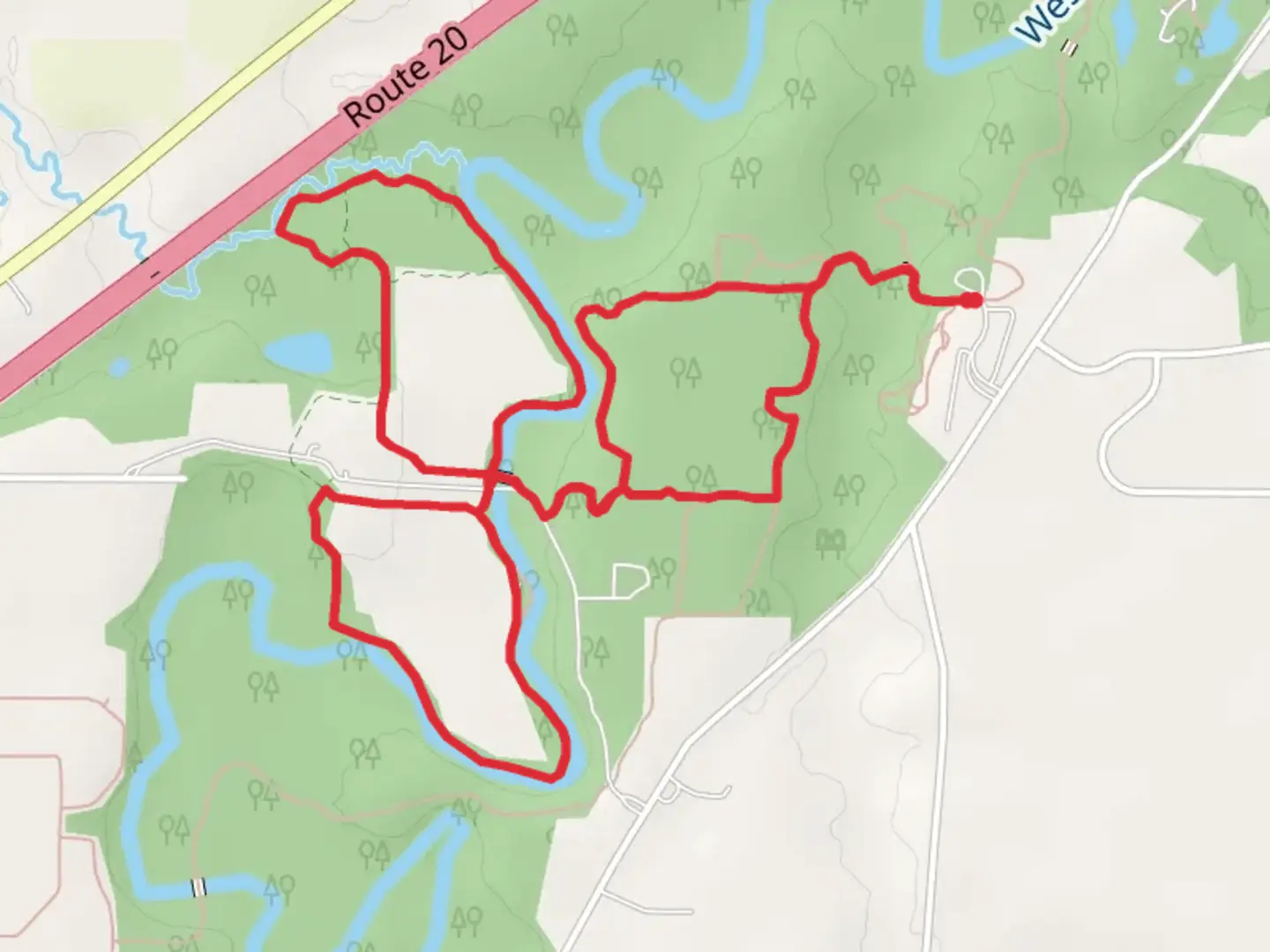 An image depicting the trail Meadow and Southern Loop Horse Trail and its surrounding area.