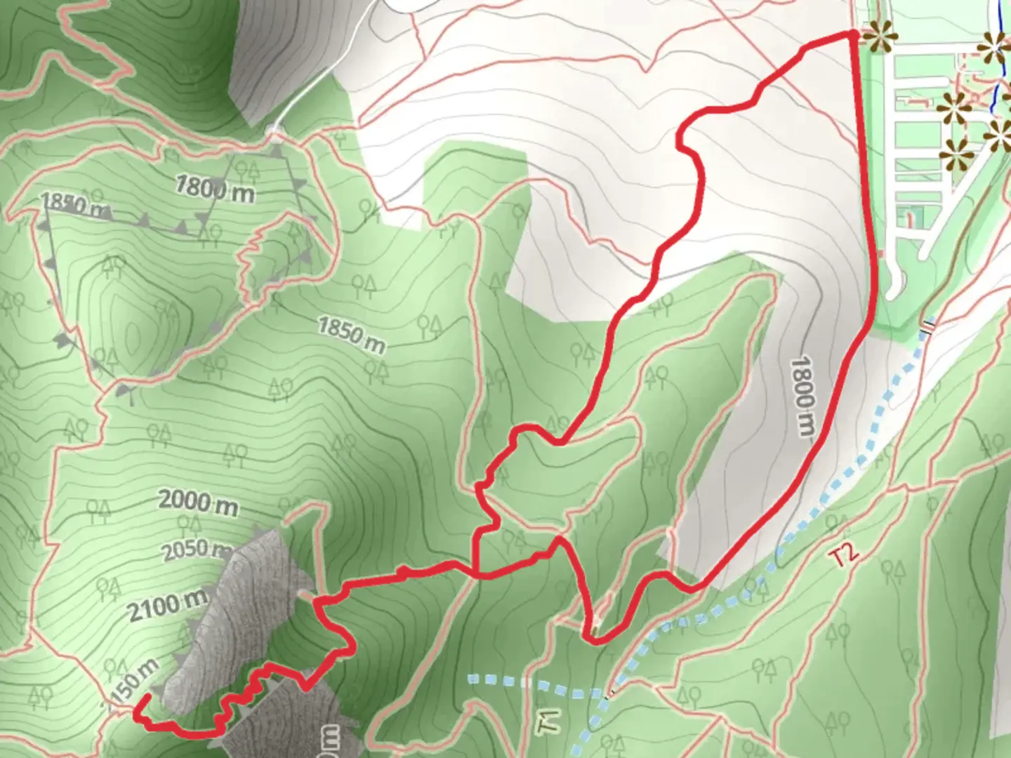 An image depicting the trail Chautauqua Park Loop and its surrounding area.