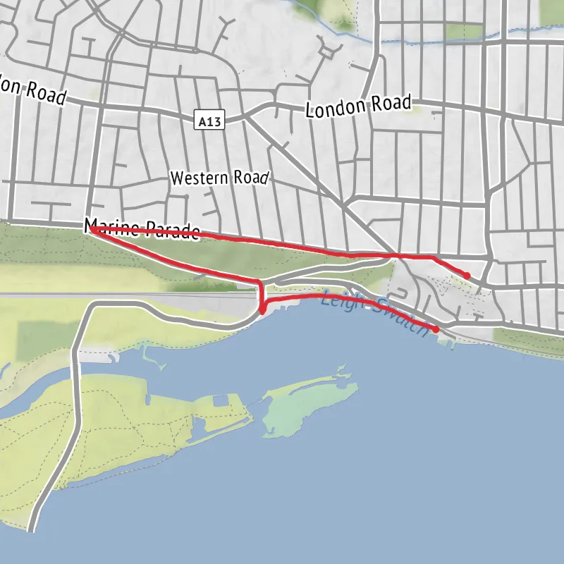 Hike from Leigh-On-Sea mobile static map