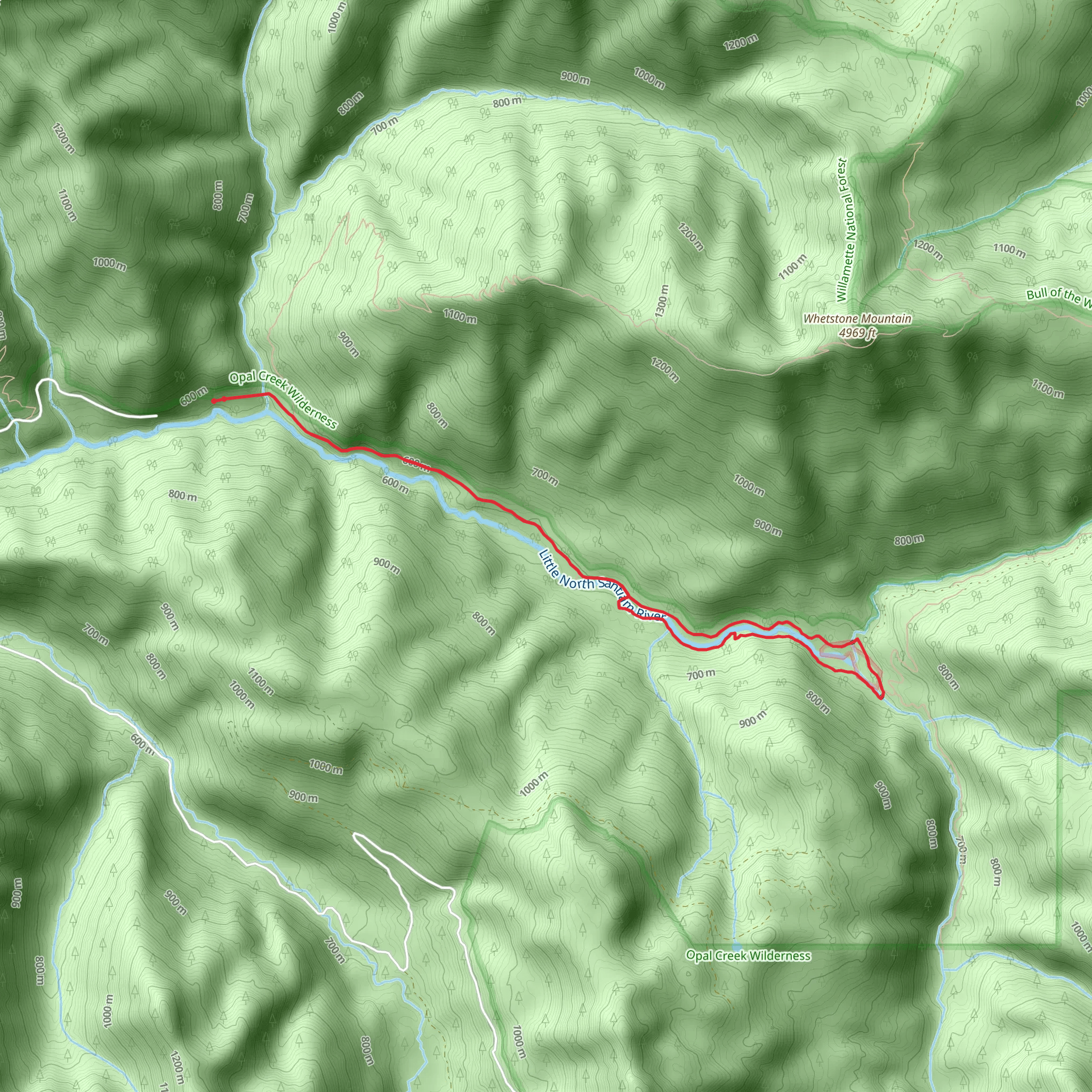 Little North Santiam River Loop mobile static map