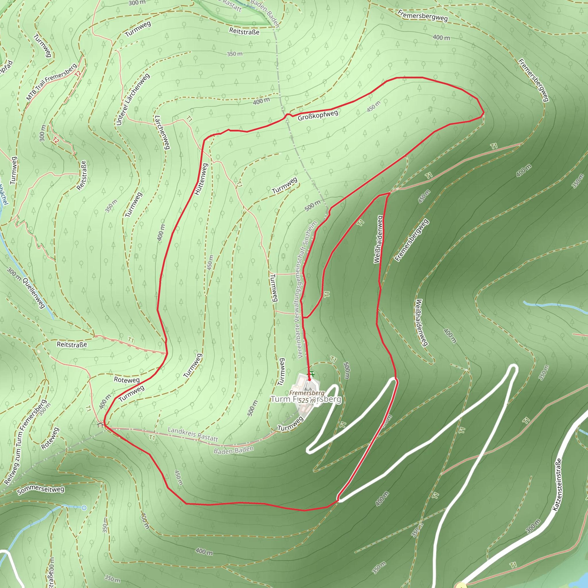 Fremersberg Loop mobile static map