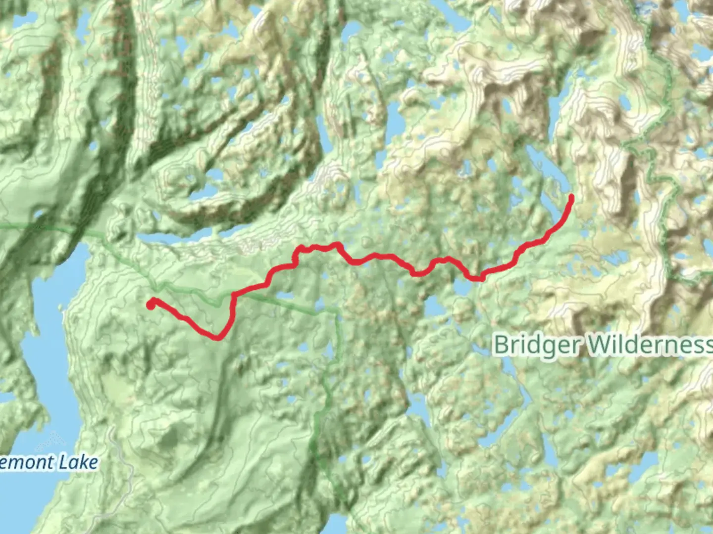An image depicting the trail Pole Creek Trail and Cook Lake and its surrounding area.