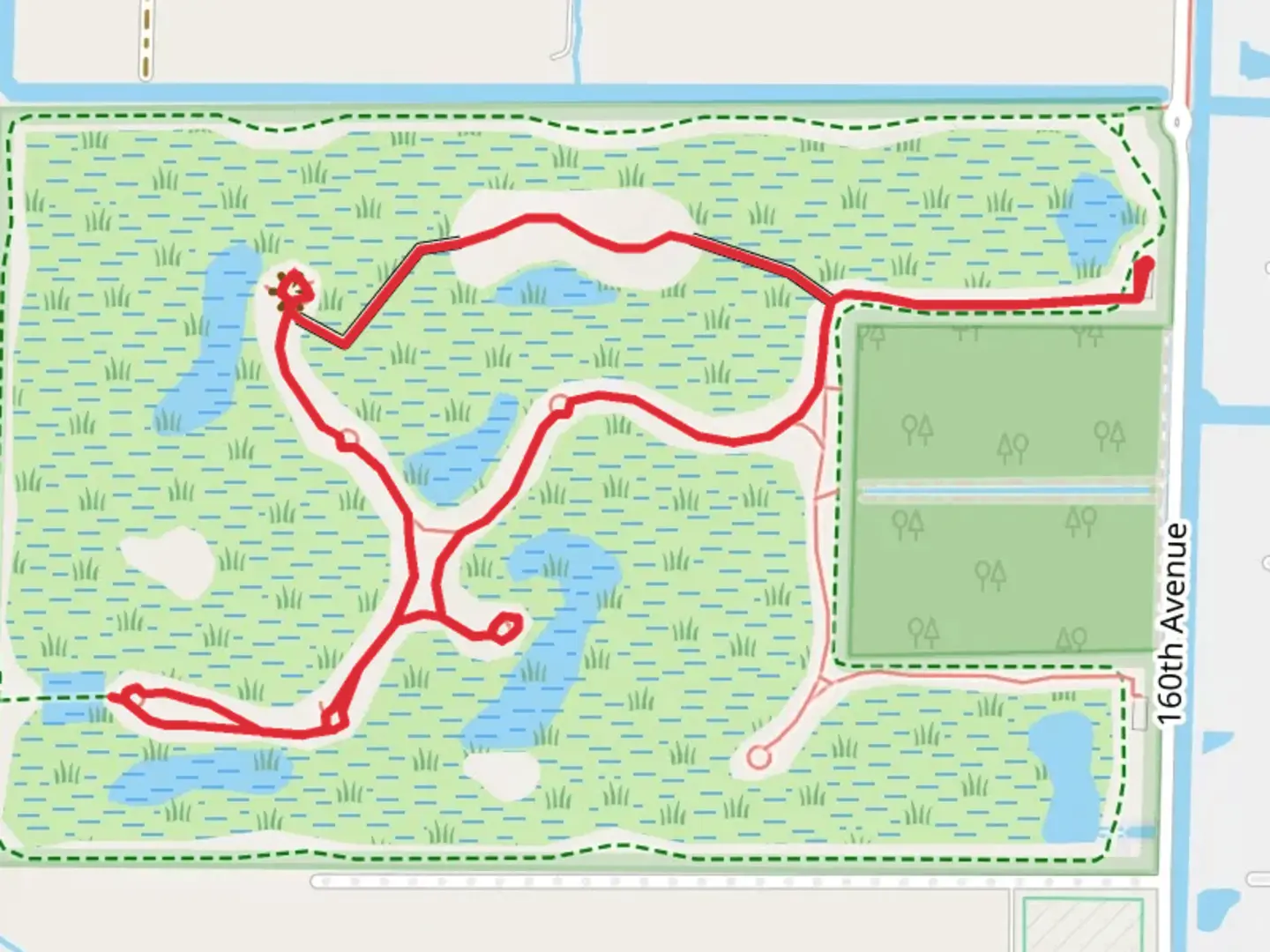 An image depicting the trail Wellington Park Loop and its surrounding area.