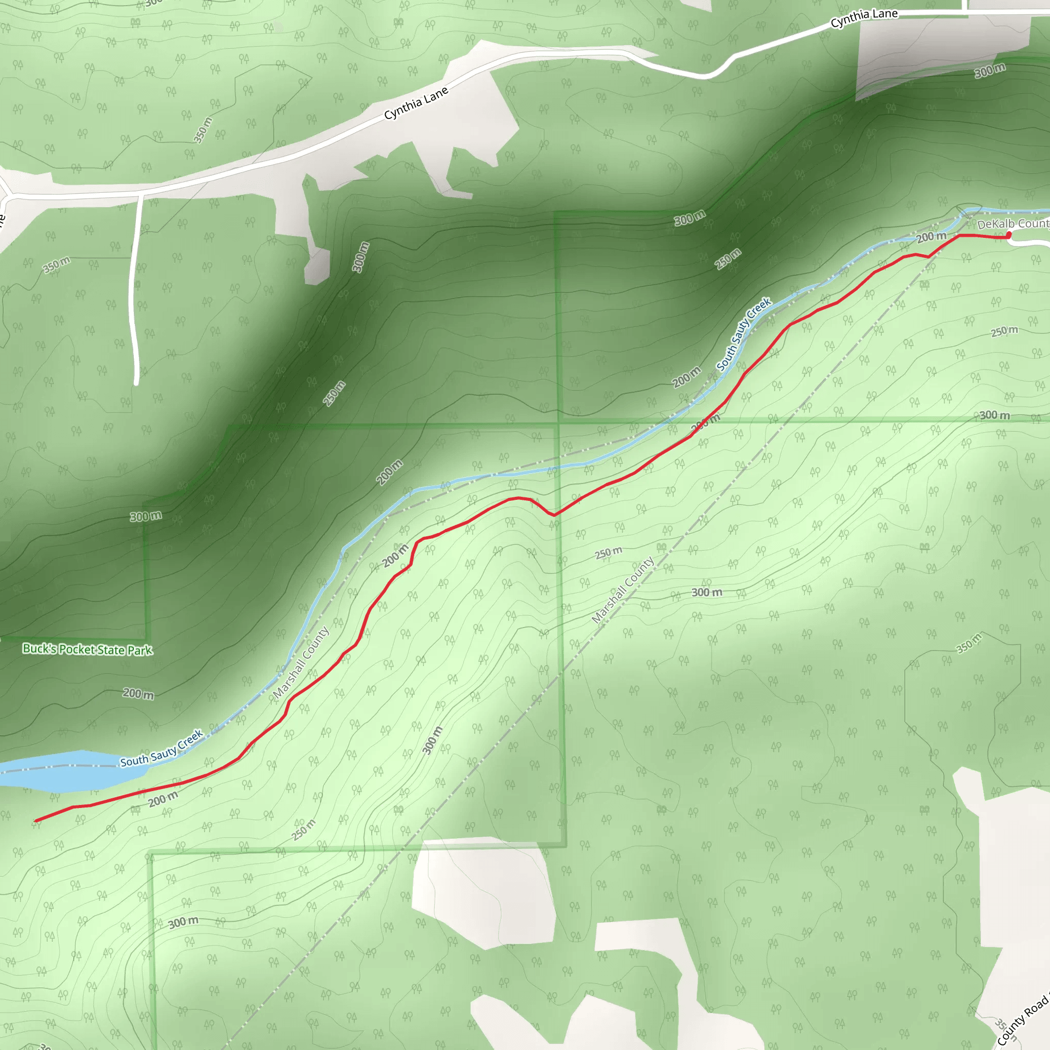 South Sauty Creek mobile static map