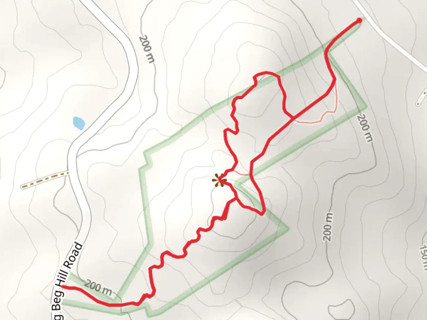 An image depicting the trail Bauneg Beg and Ginny's Way Loop Trail and its surrounding area.