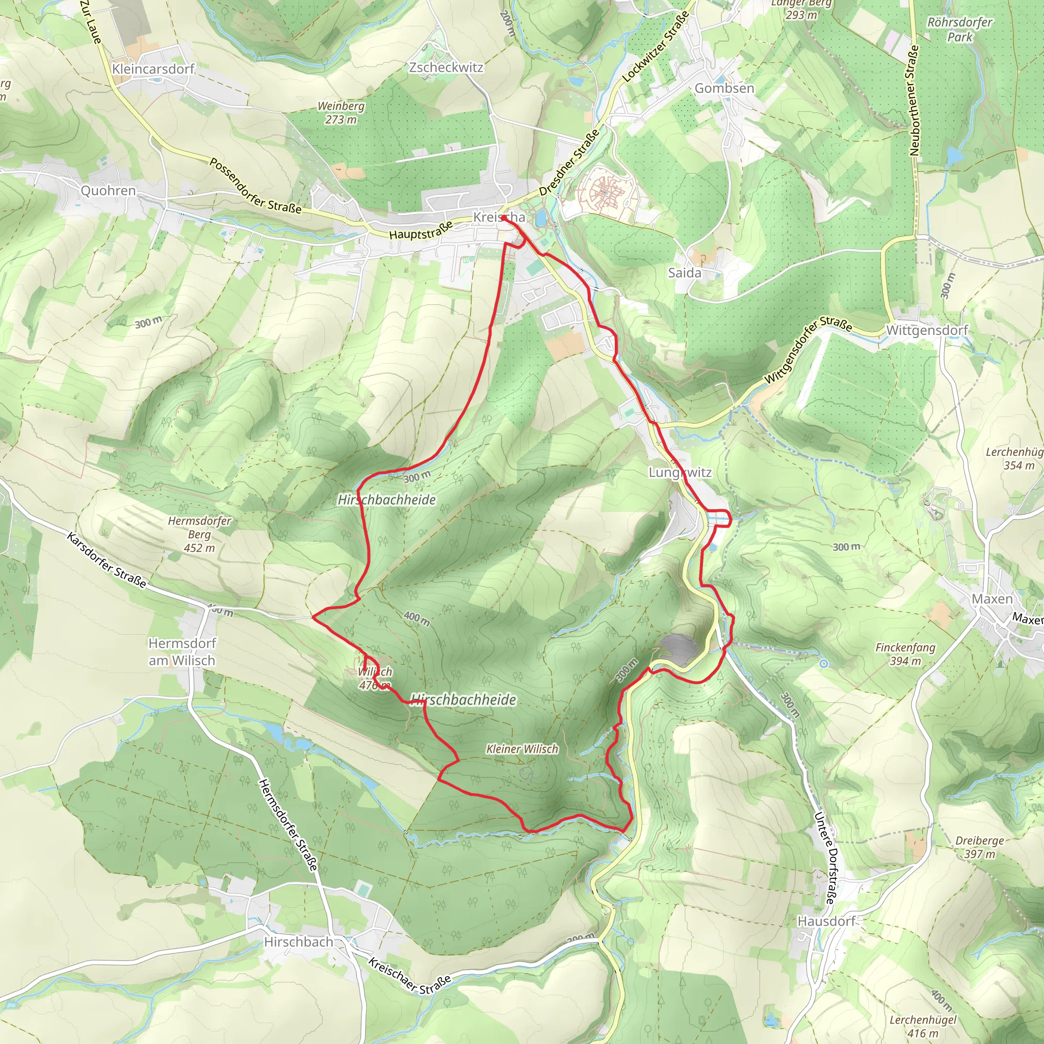 Wilischa via Kreischa mobile static map