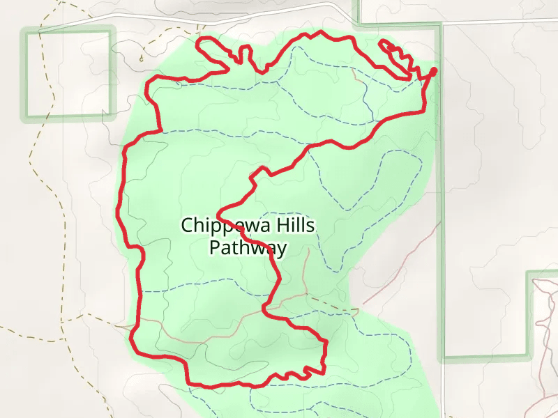 Chippewa Hills Pathway via Big Rock and Loop C and Loop D