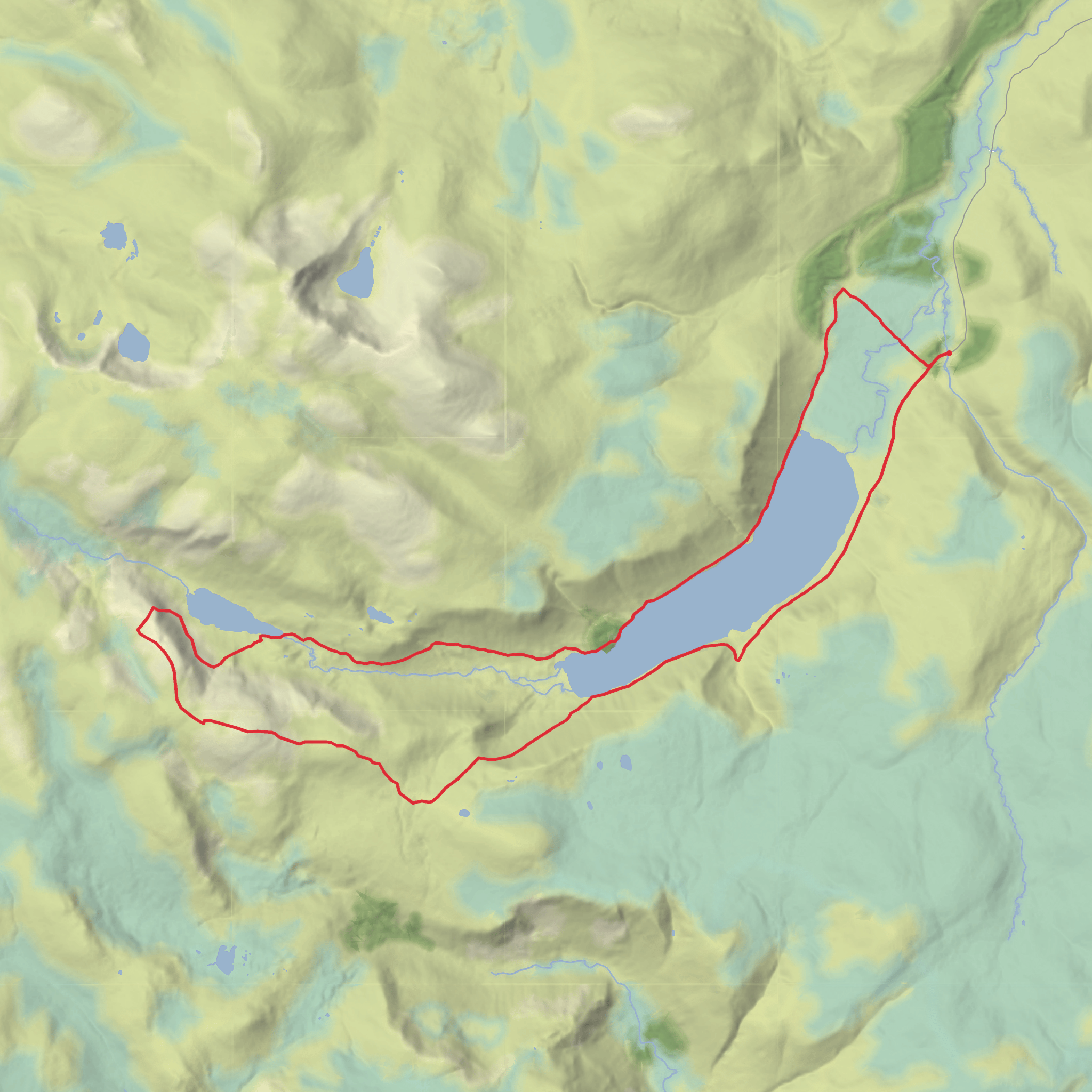 Loch Muick, Dubh Loch and Broad Cairn Loop mobile static map
