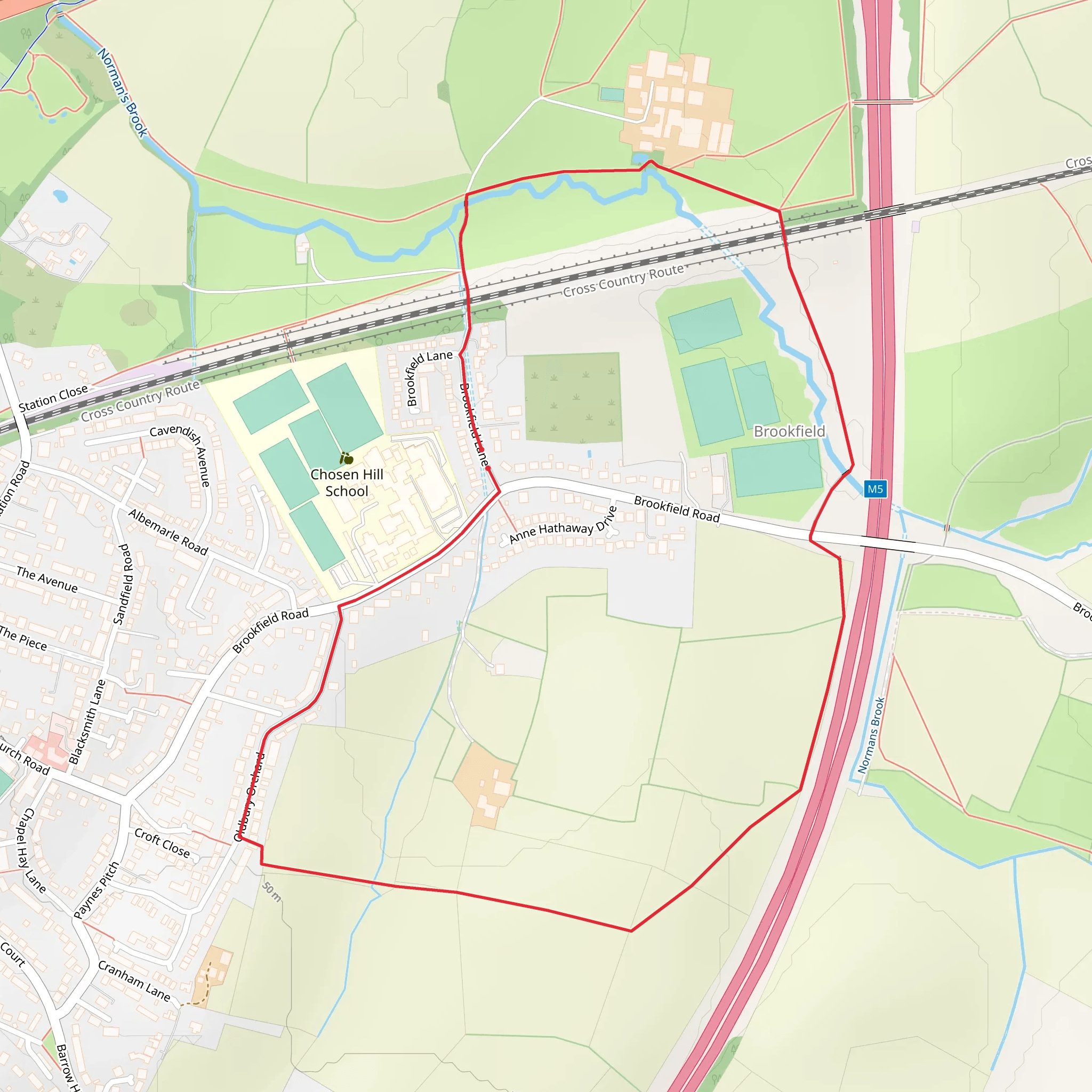 Brookfield Circular Walk mobile static map