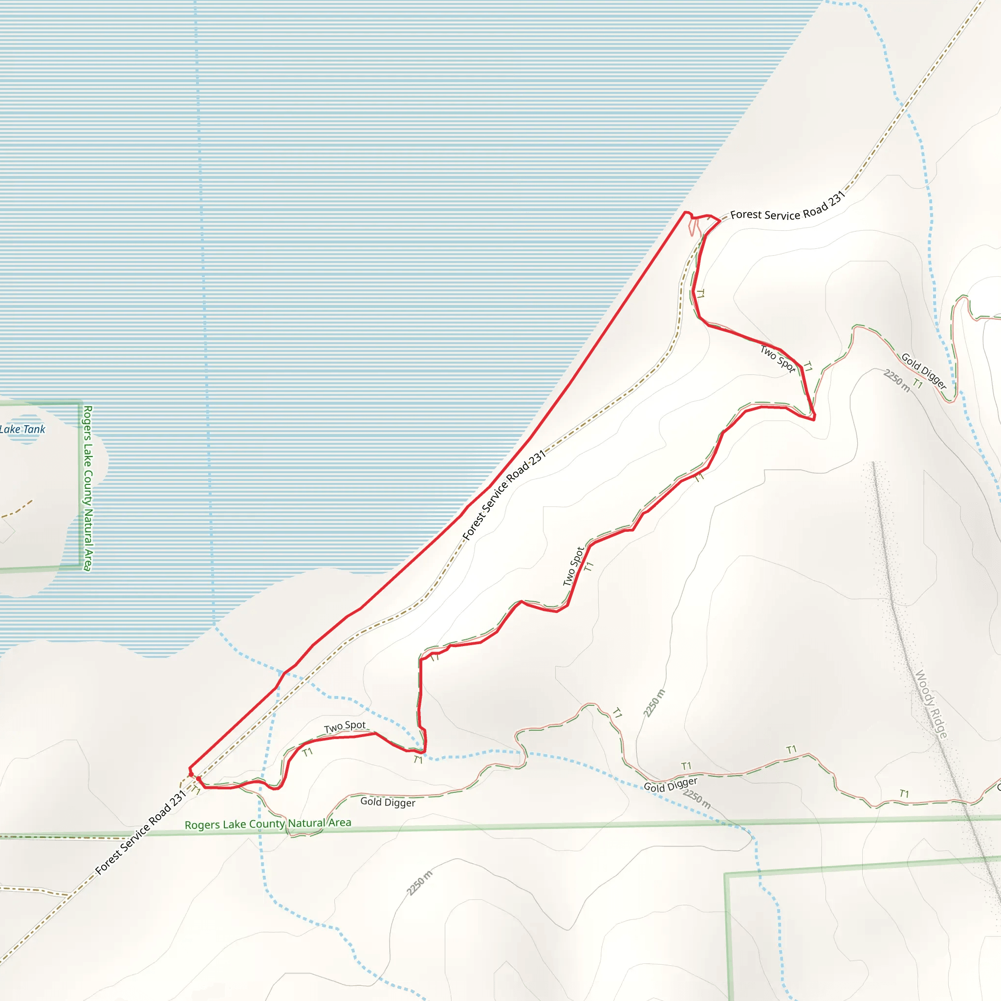 Rogers Lake North Shore Loop mobile static map