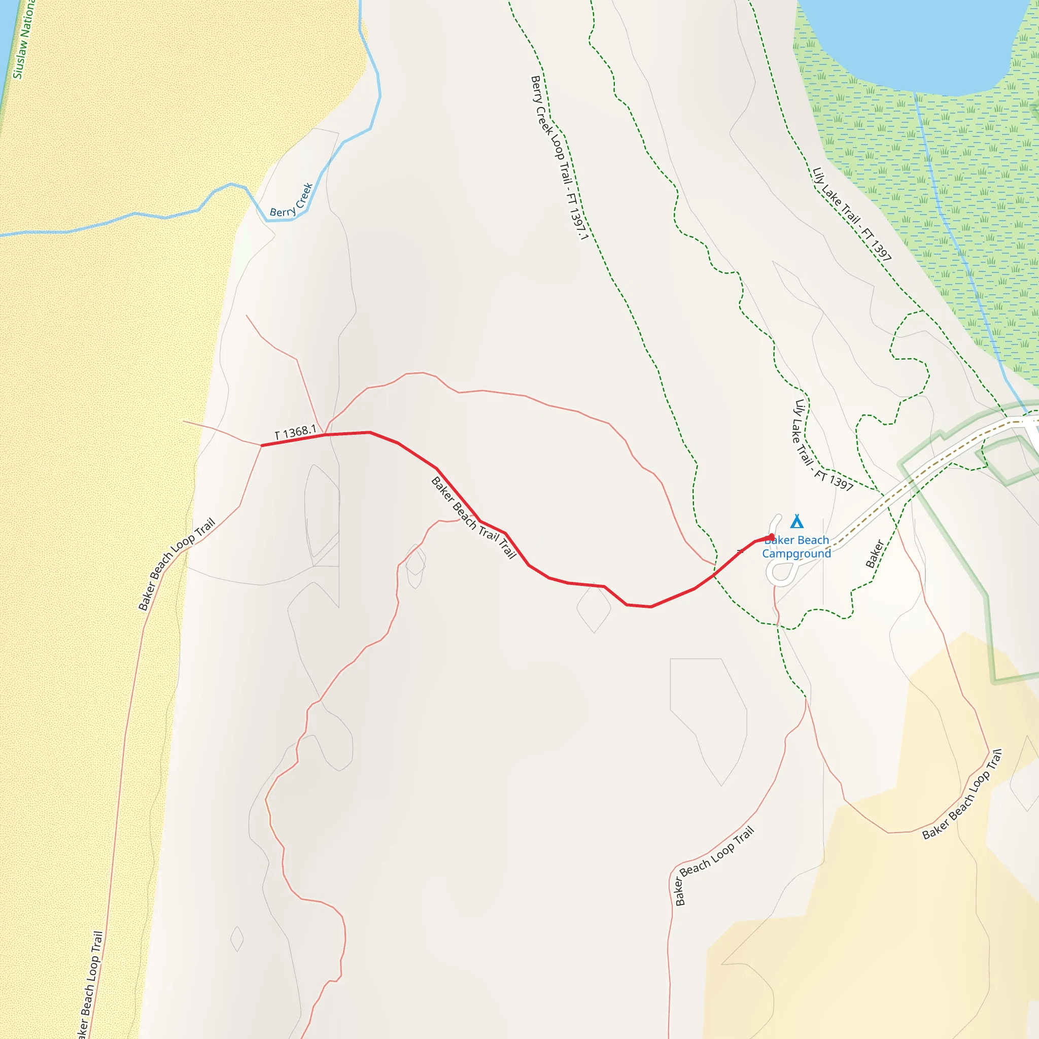 Baker Beach Road mobile static map