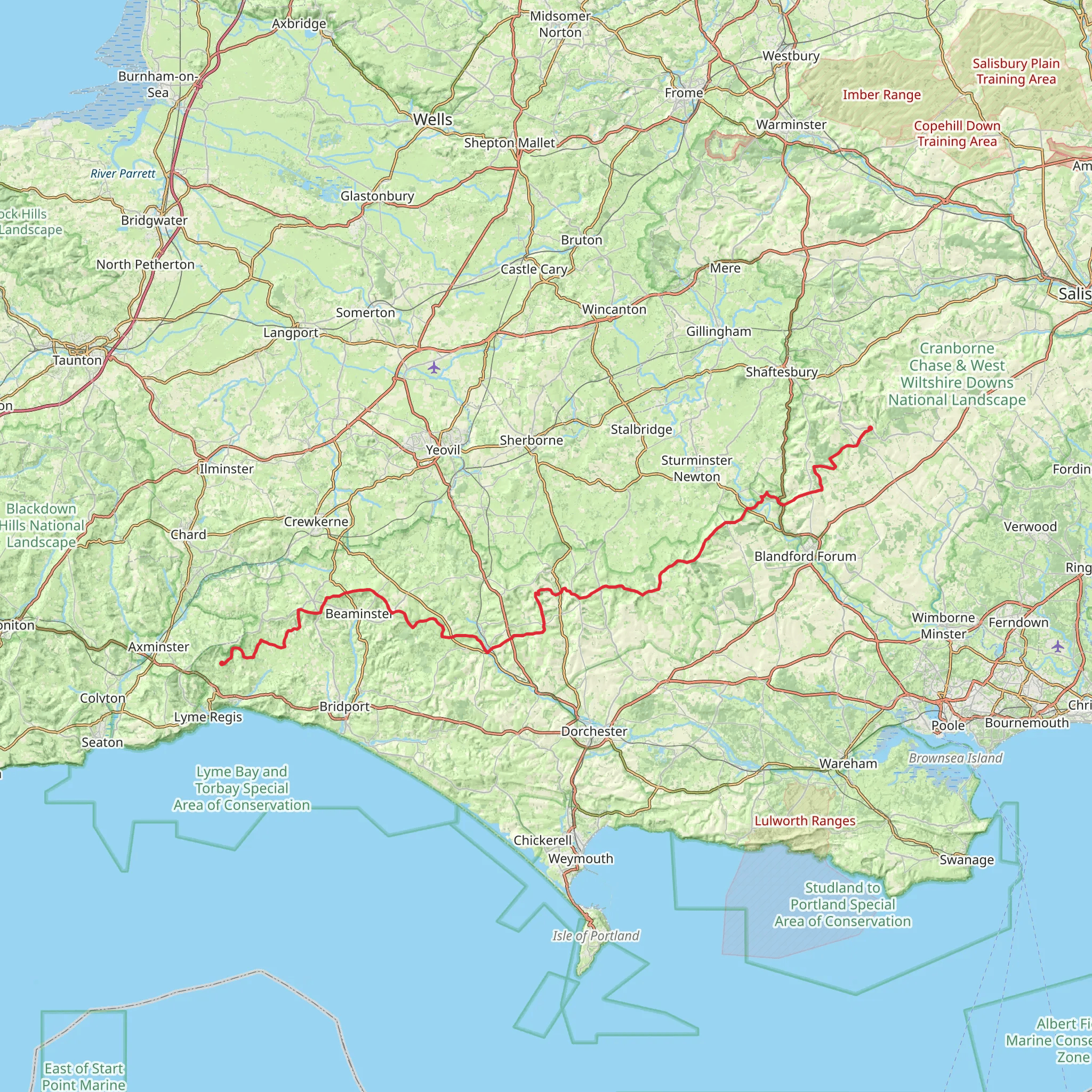 Wessex Ridgeway - Tollard Royal to Monkton mobile static map