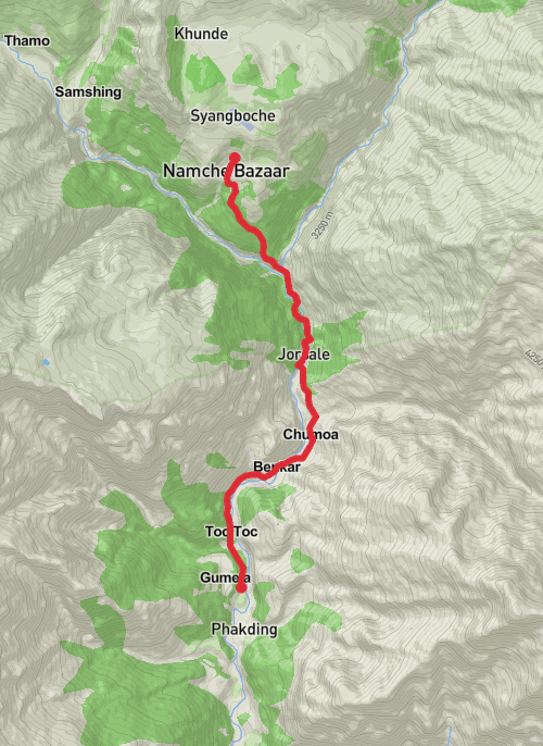 Chaurikharka Hiking mobile static map
