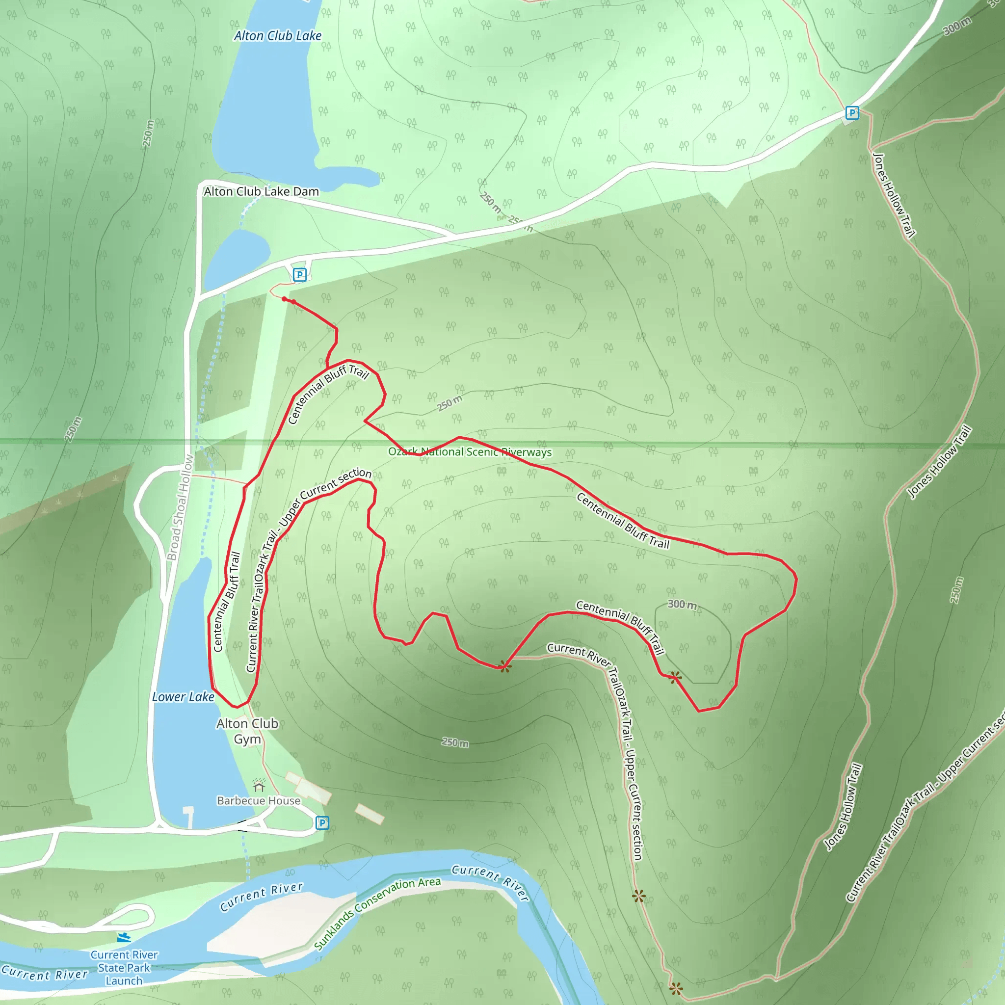 Centennial Bluff Loop Trail mobile static map