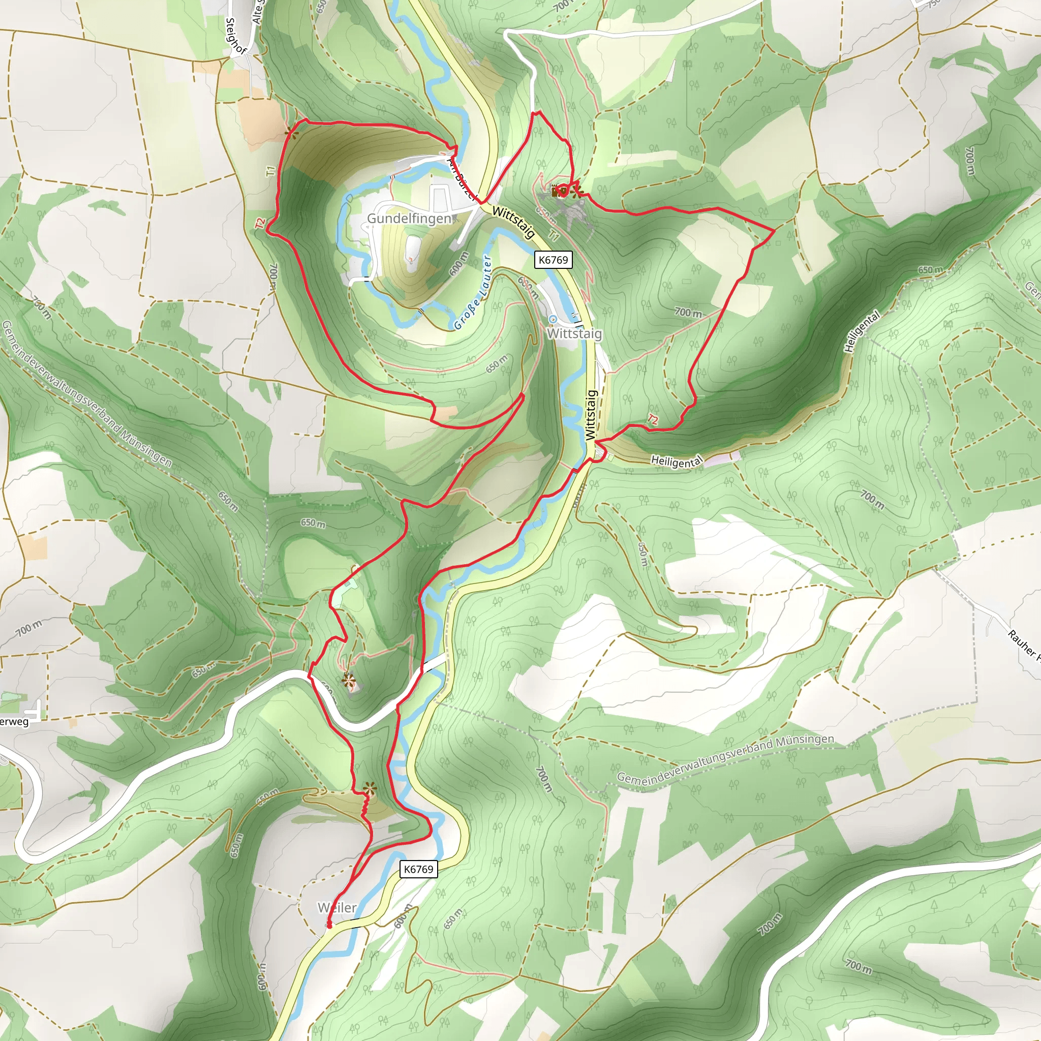 Hochgehswiggert and Hochgehbuerzelt Loop mobile static map