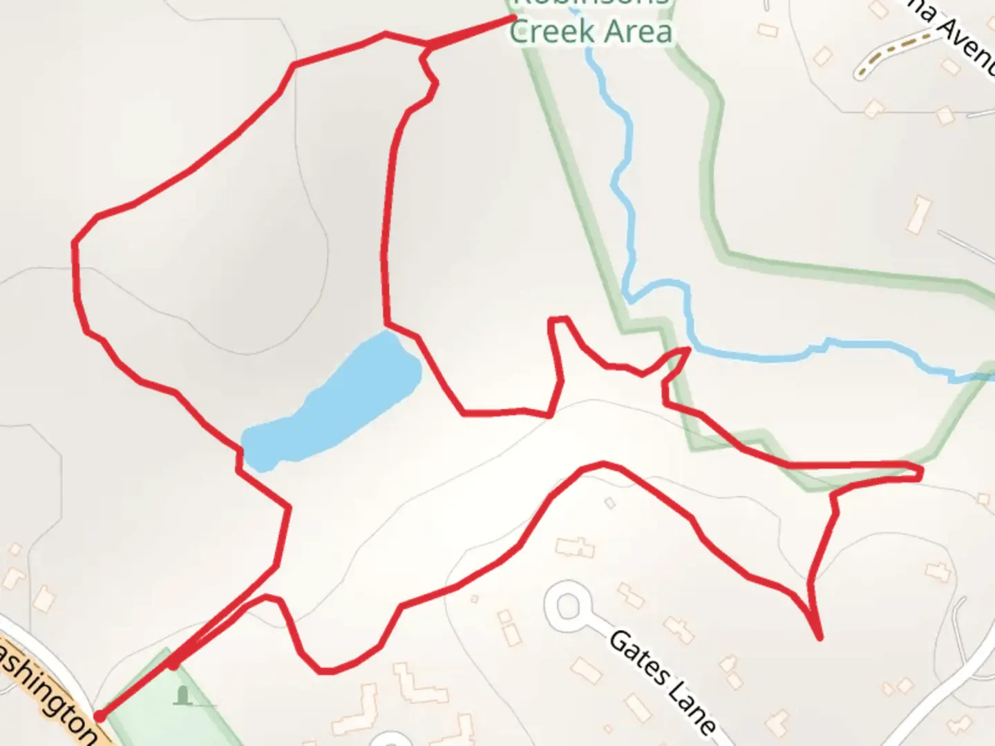 An image depicting the trail Robinsons Creek - Briggs Cementry and its surrounding area.