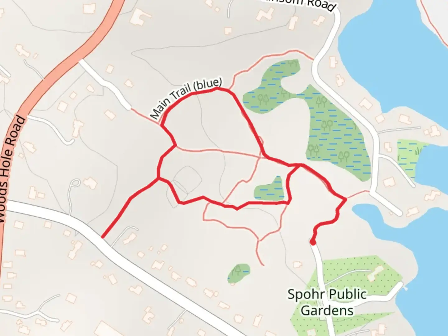 An image depicting the trail Oyster Pond and its surrounding area.