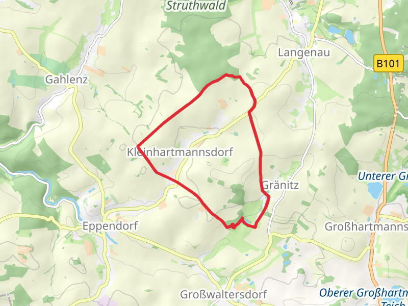 Muehlteich via Rundweg Kleinhartmannsdorf-Graenitz