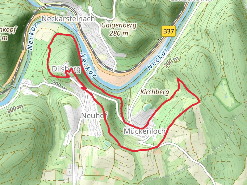 Neckar via Main Stromberg Weg and Schleichwald Weg