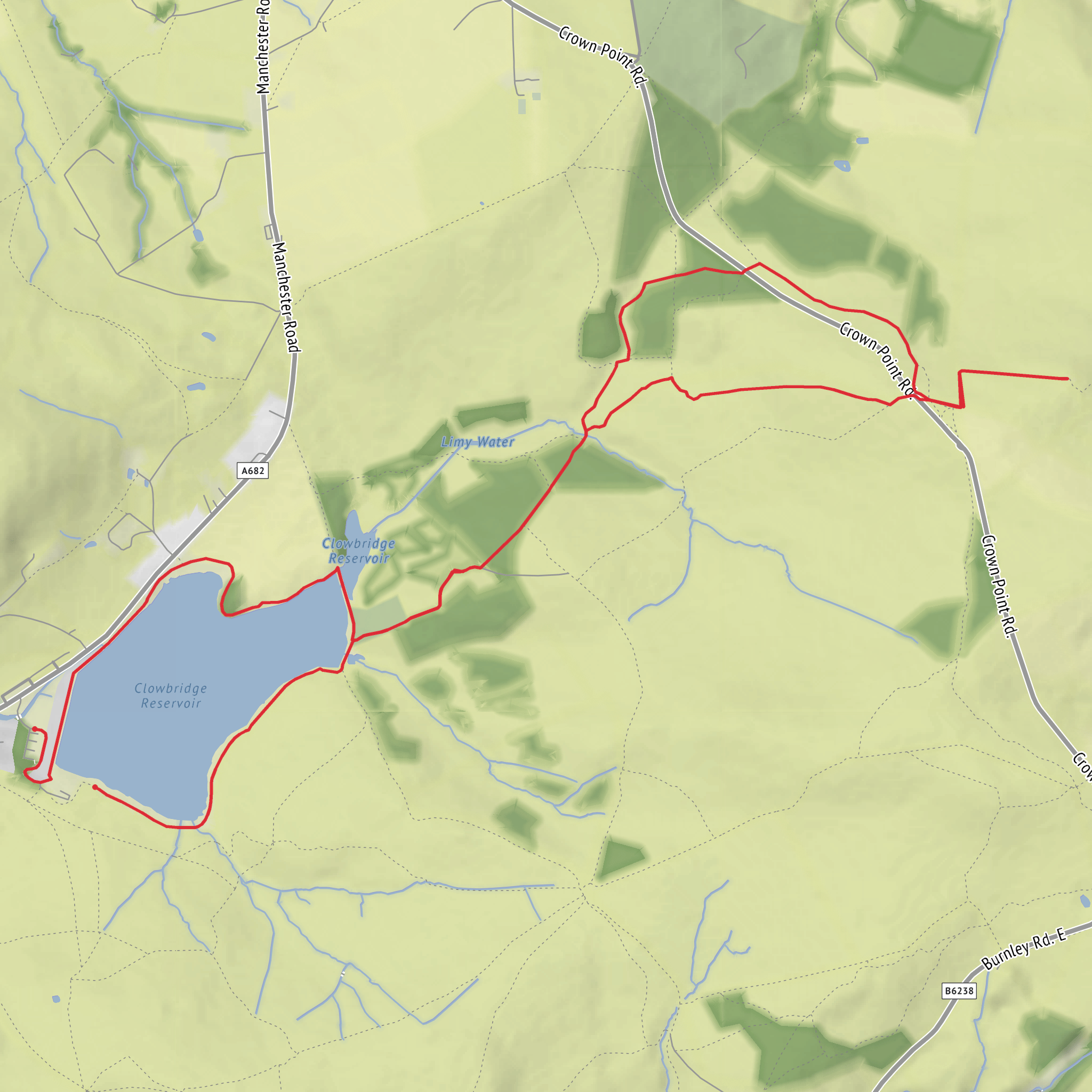Clowbridge Reservoir mobile static map