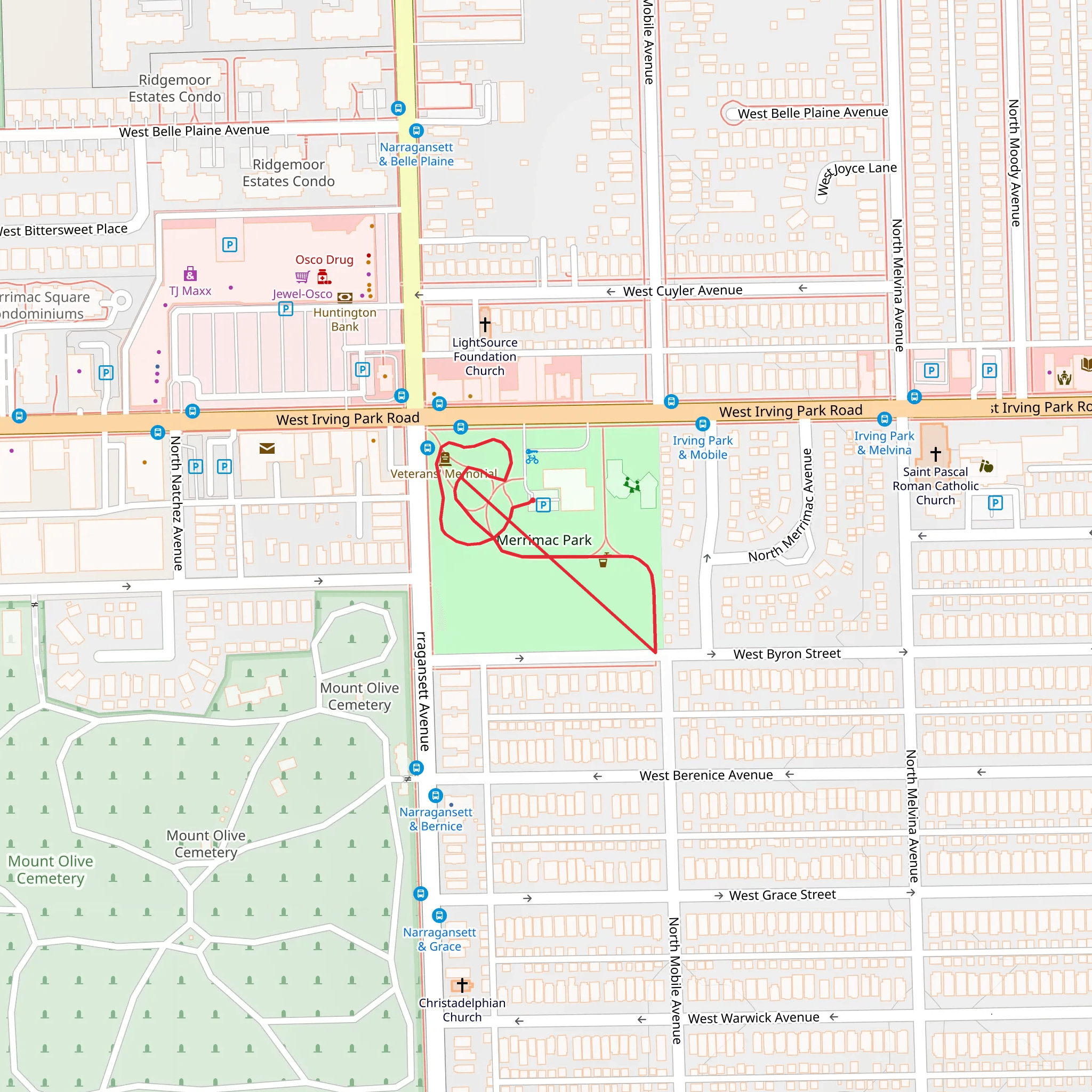 Merrimac Park Loop mobile static map