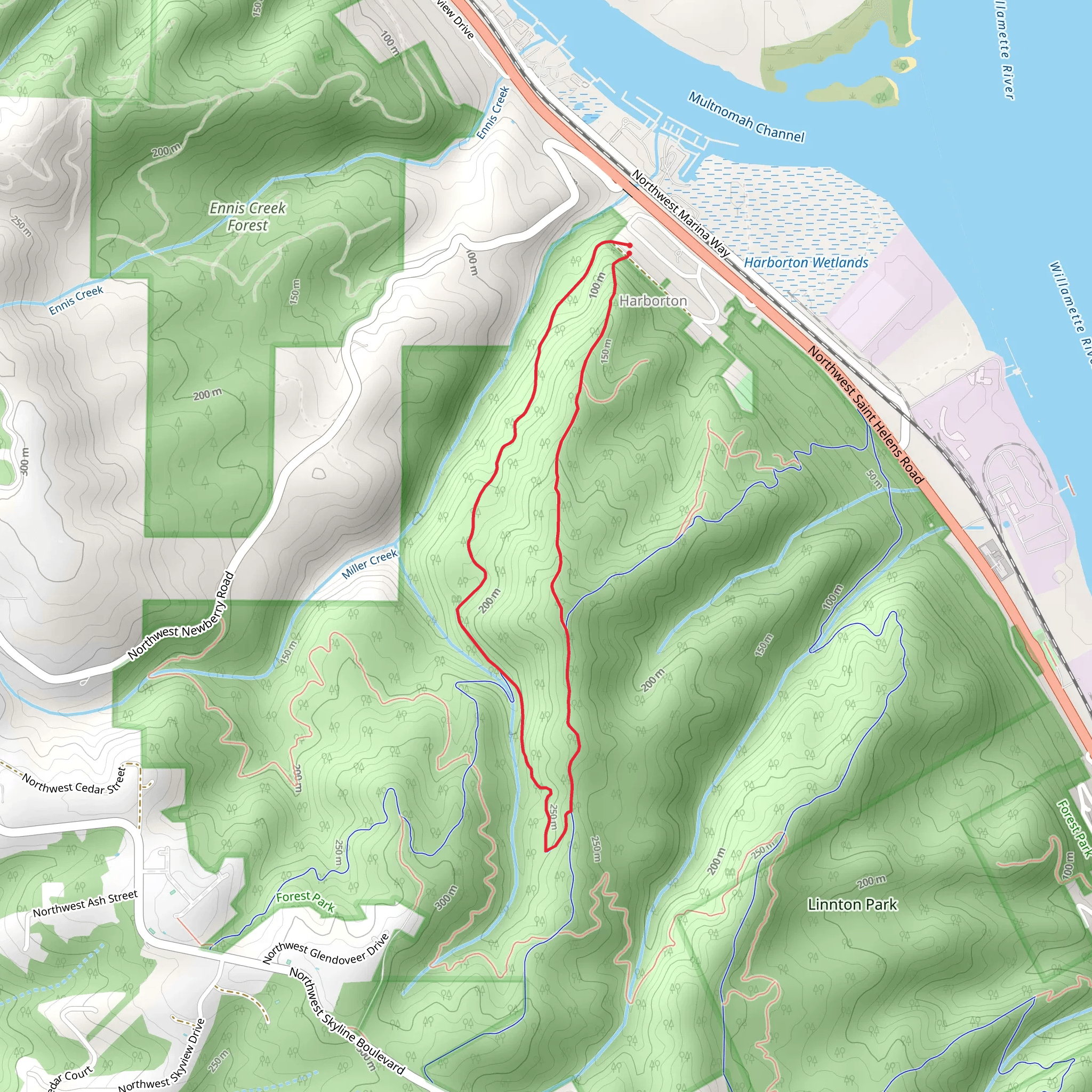 Northwest Firelane 12 and 13 Road Loop mobile static map