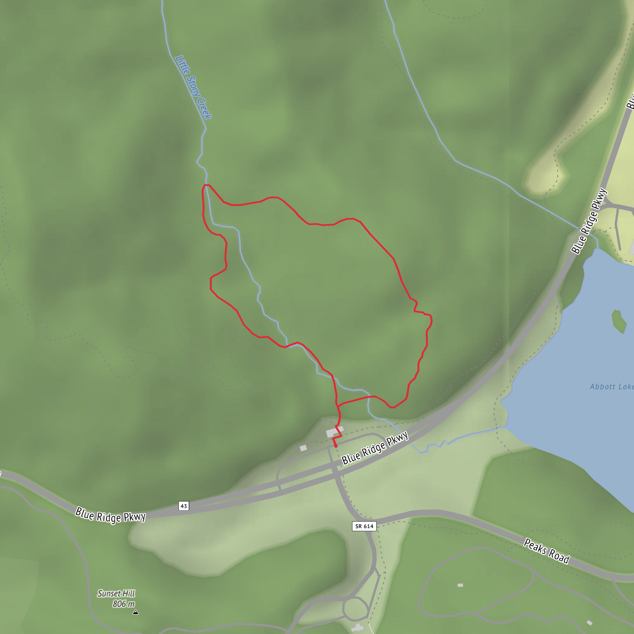 Elk Run Loop Trail mobile static map