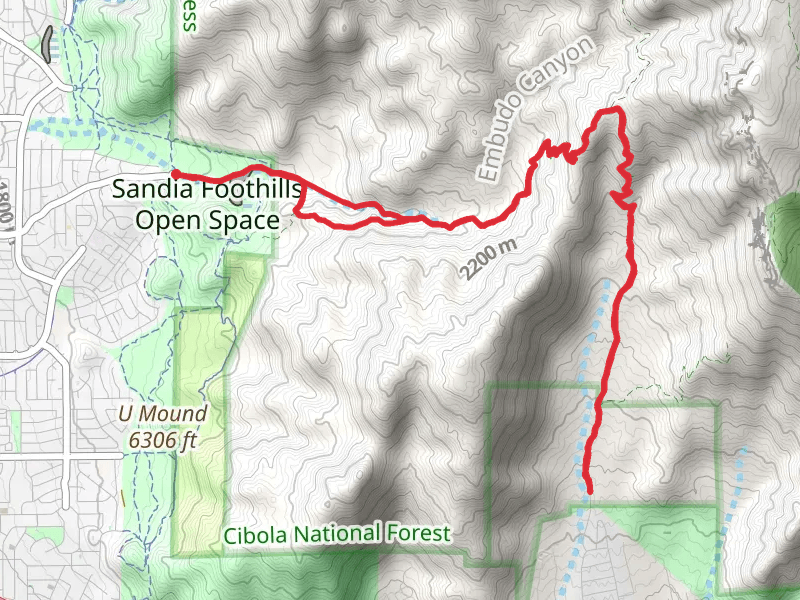 Embudo Trail and Three Gun Spring Trail