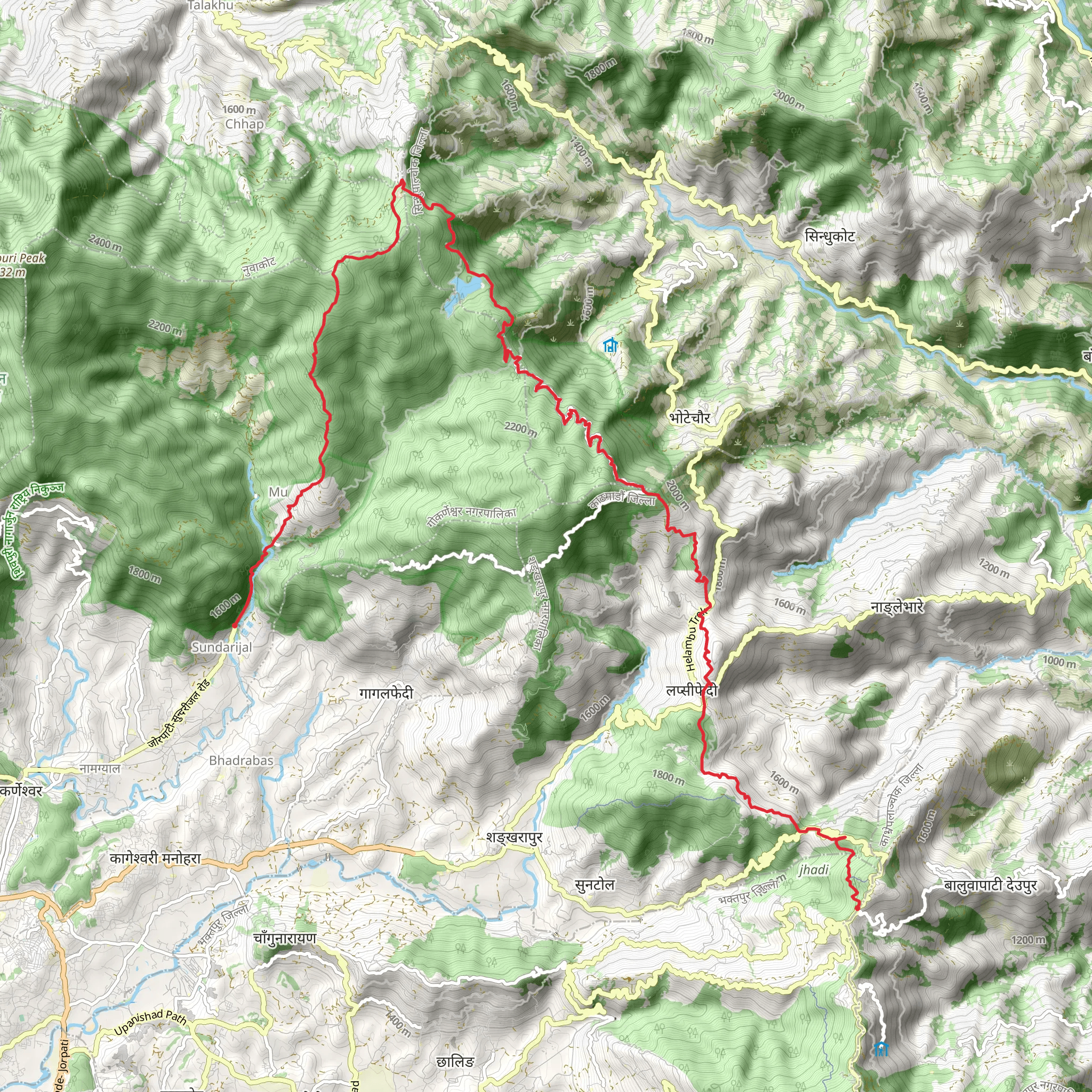 Chisapani - Nagarkot Trek mobile static map
