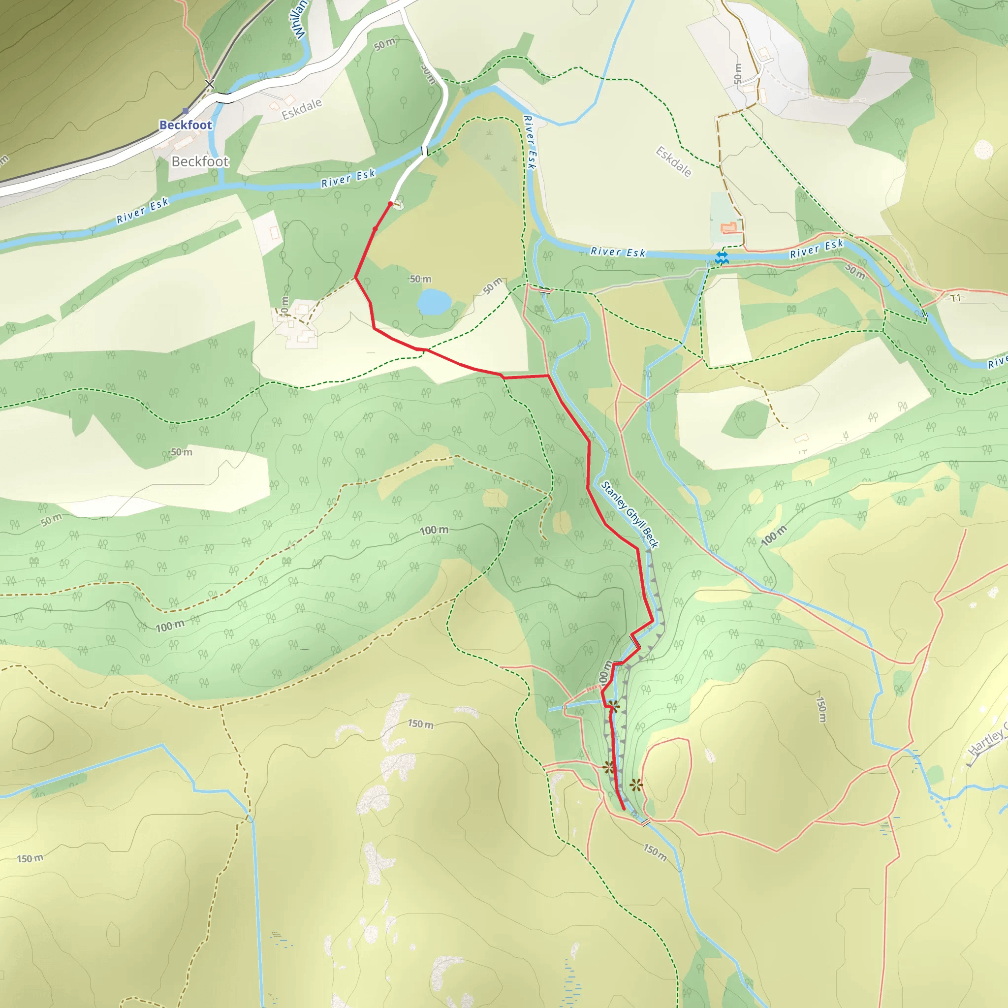Stanley Ghyll Force mobile static map