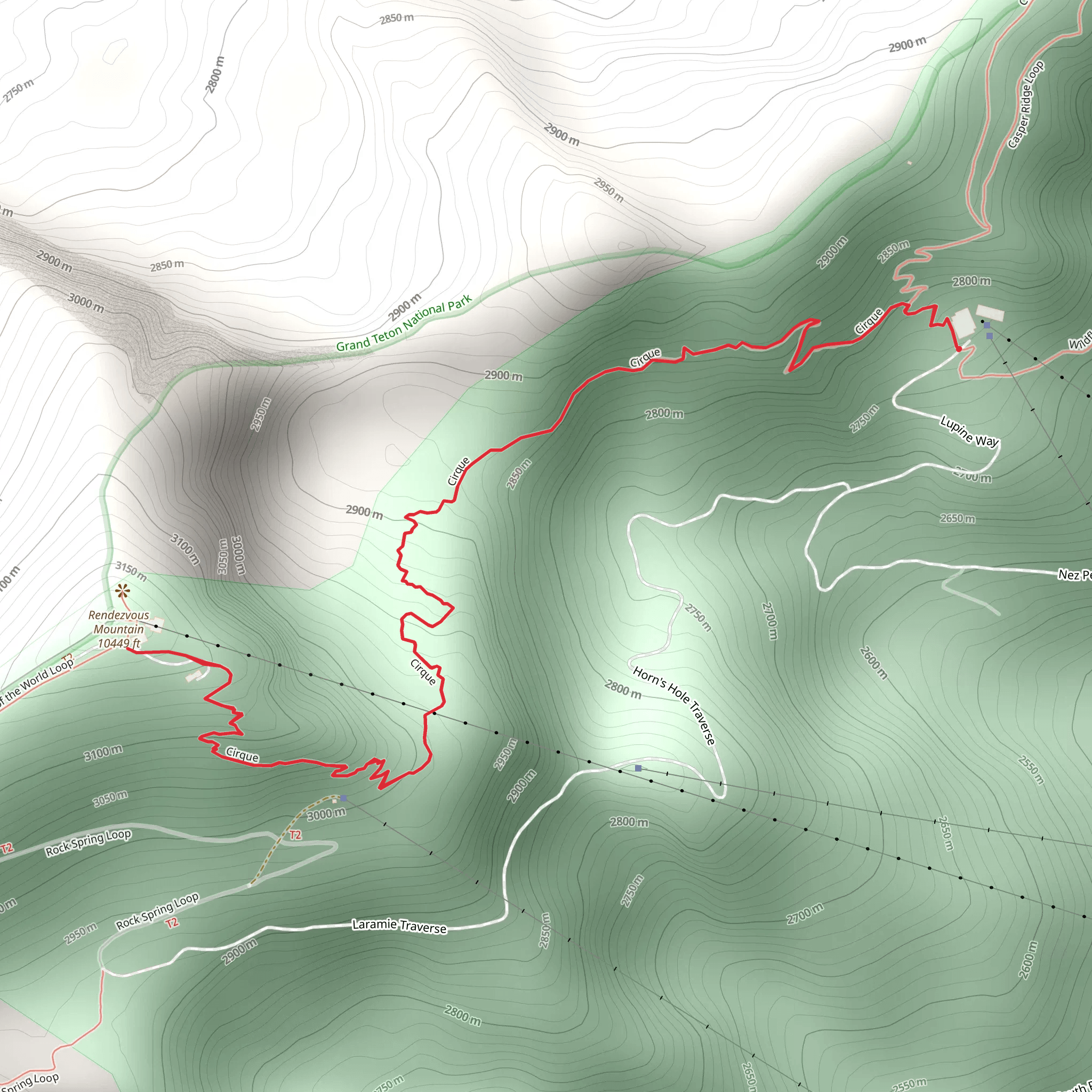 Rendezvous Mountain via Cirque mobile static map