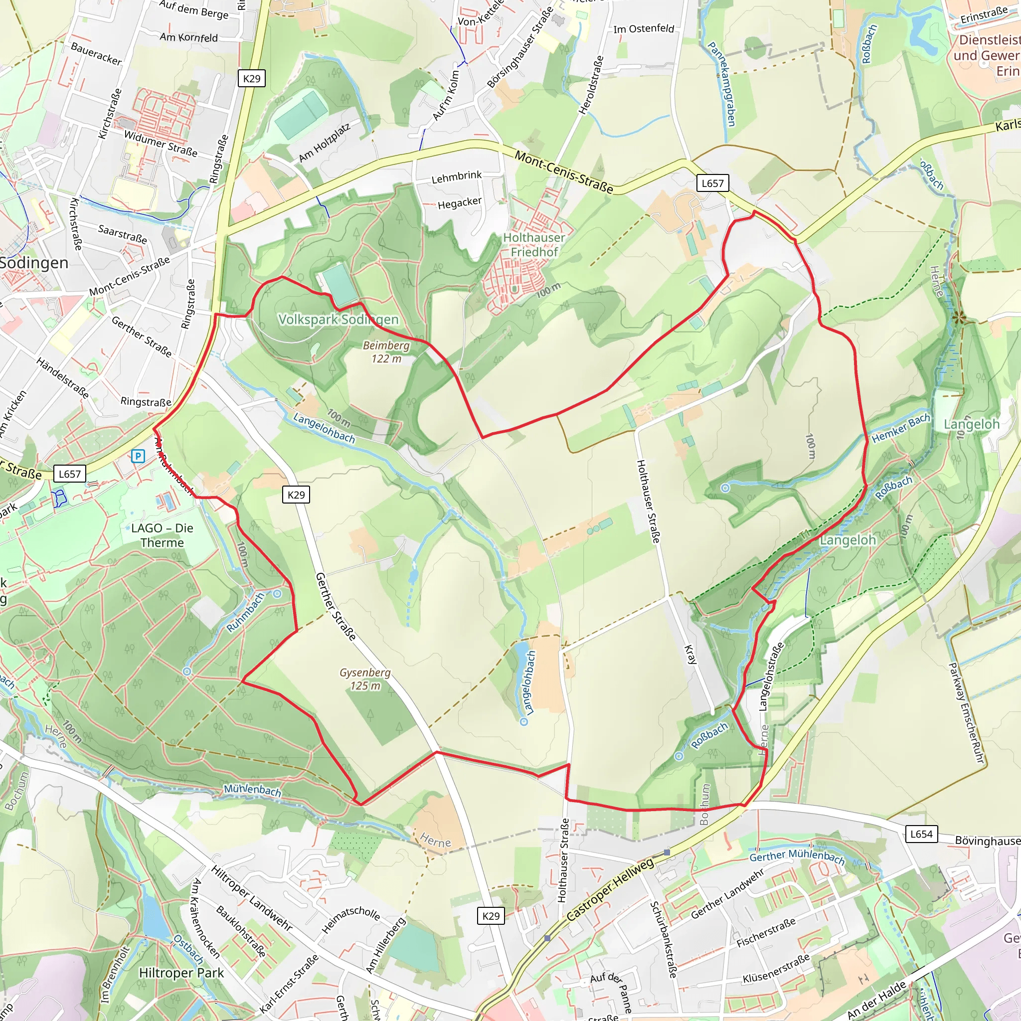 O Rundweg Gysenberg mobile static map