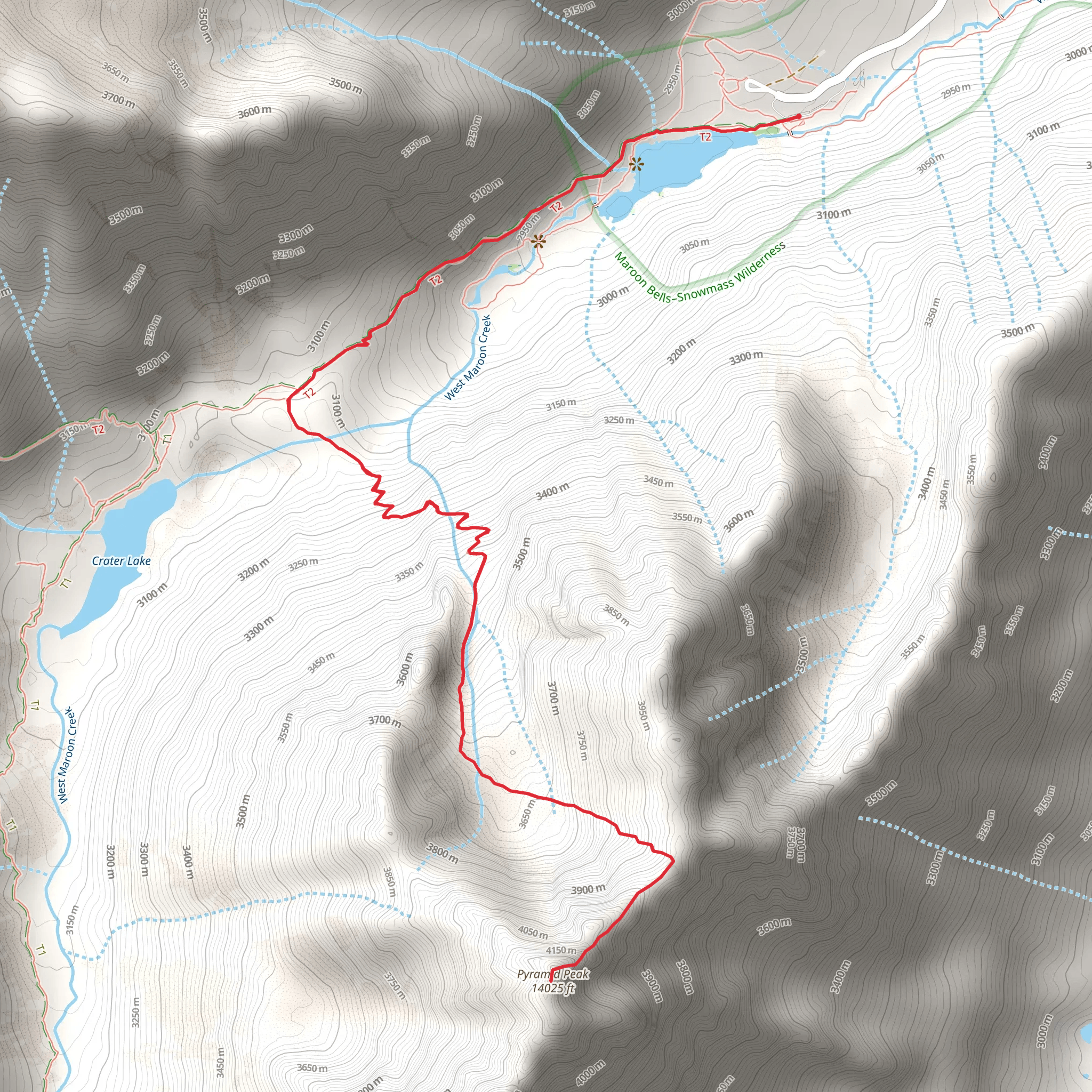 Pyramid Peak via Scenic Trail - Maroon Lake mobile static map