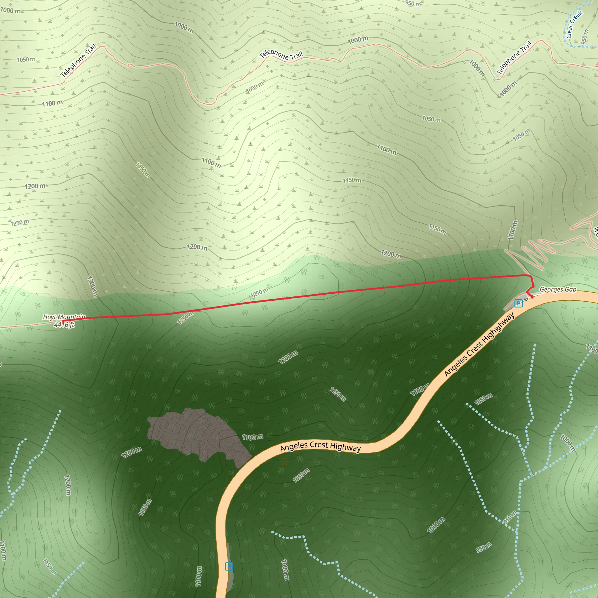 Hoyt Mountain from Georges Gap mobile static map