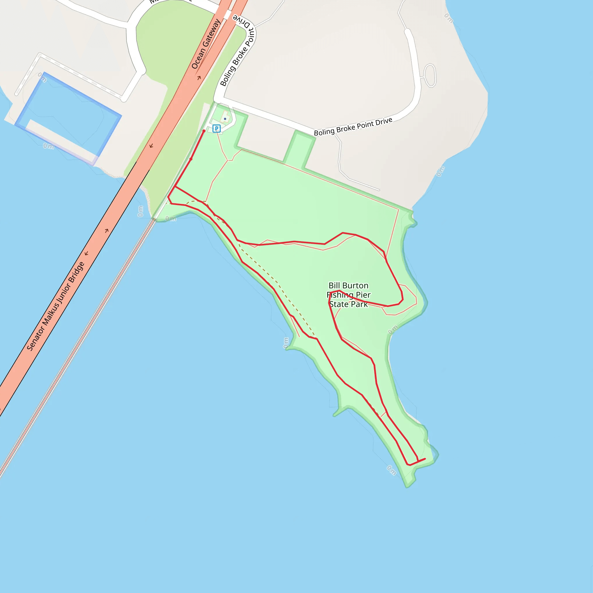 Bill Burton Fishing Pier State Park Loop mobile static map
