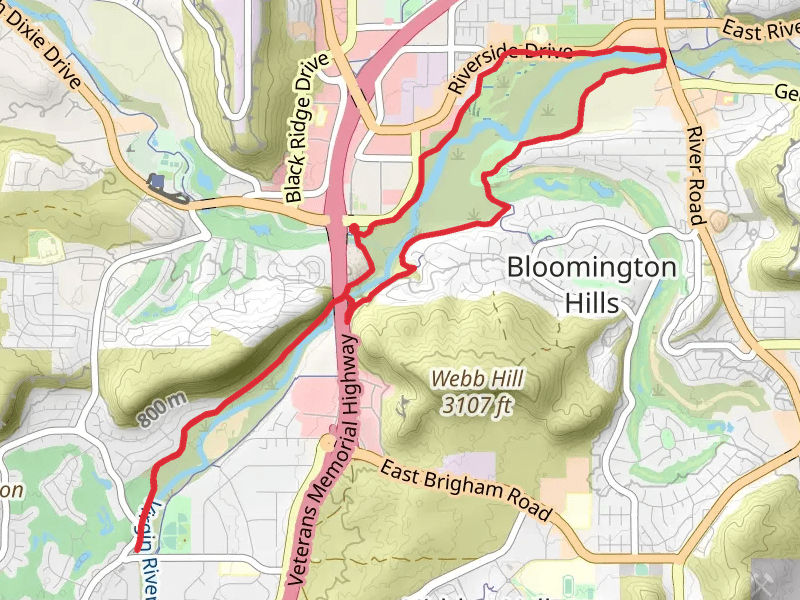 Virgin River Trail and Webb Hill Trail