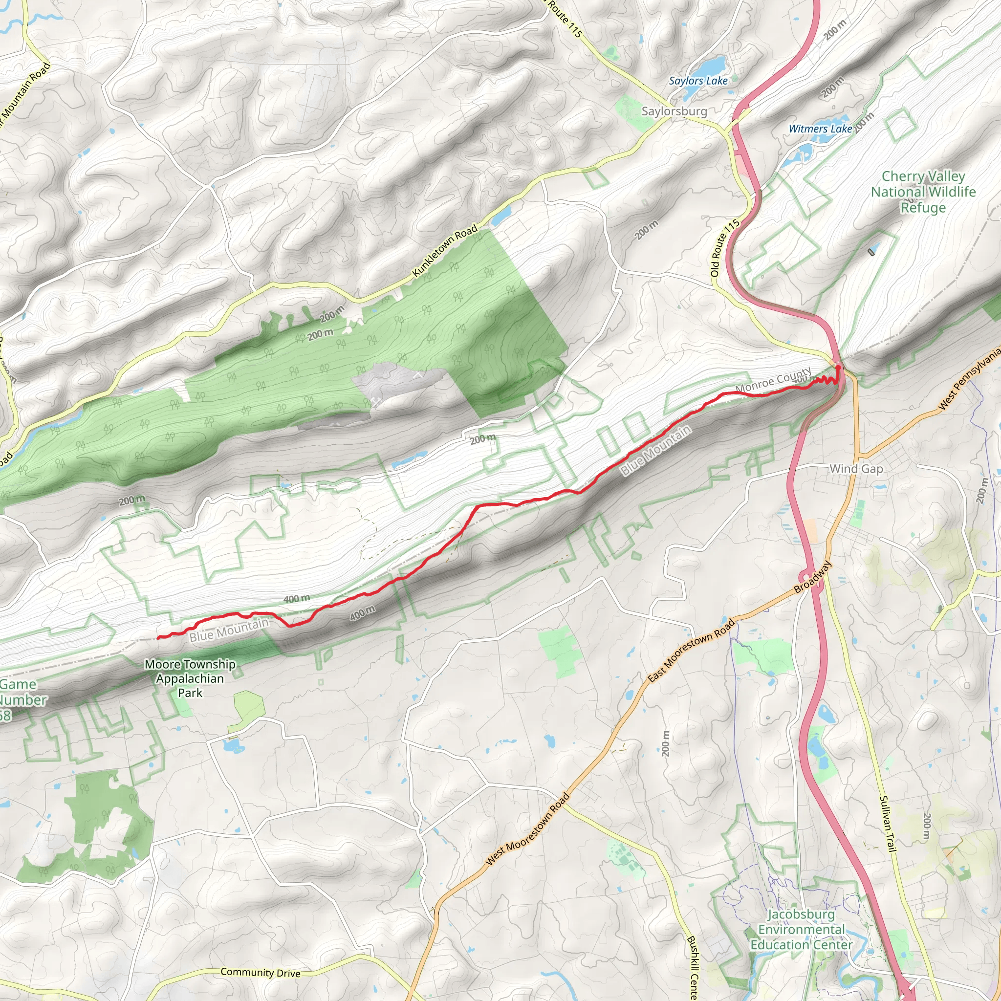 Smith Gap View via Appalachian Trail mobile static map