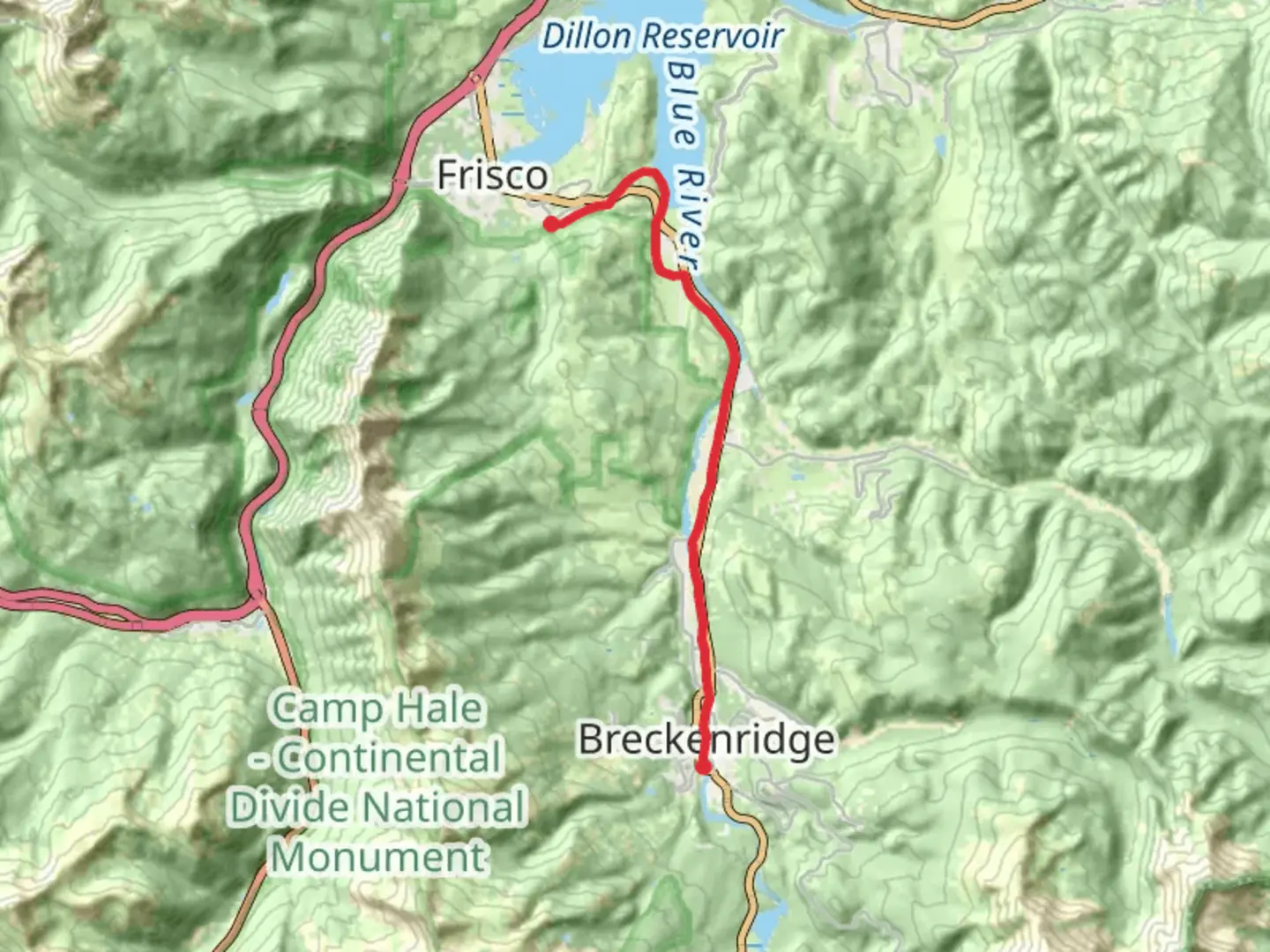 An image depicting the trail Summit County Recreational Pathway Point to Point and its surrounding area.