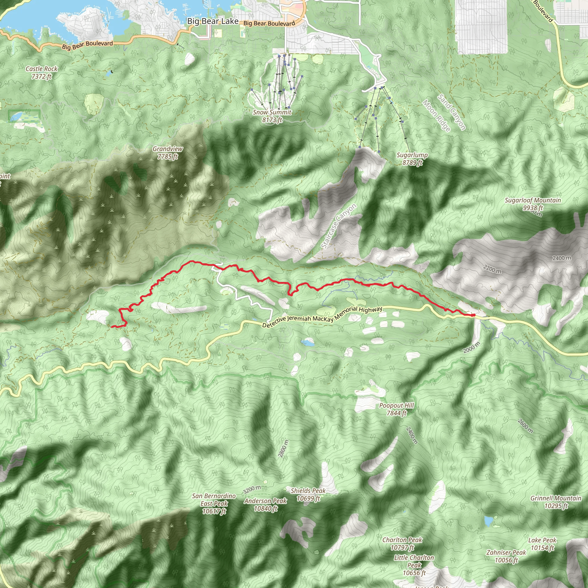 Stetson Creek via Santa Ana River Trail mobile static map
