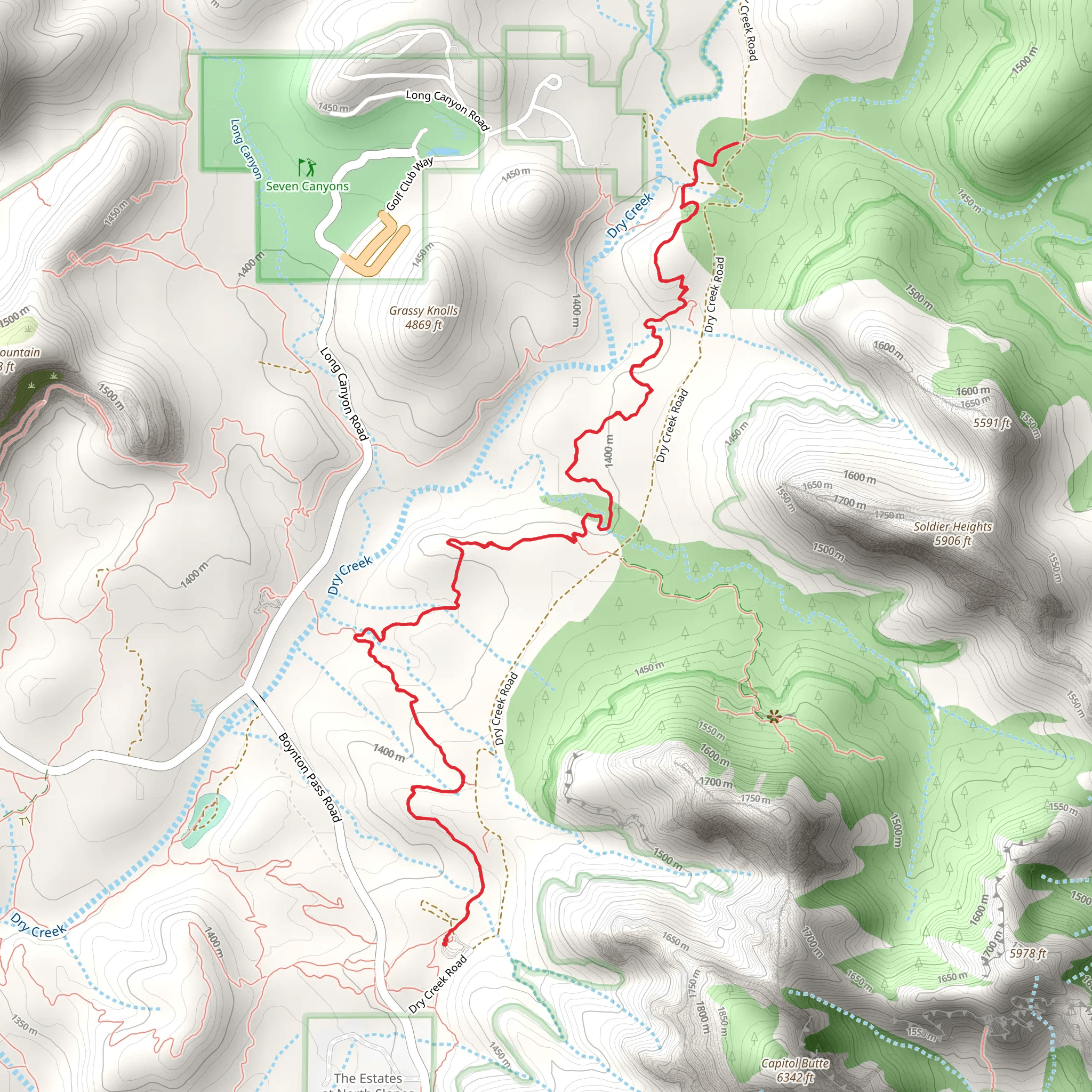 Chuckwagon Trail from Dry Creek Road mobile static map