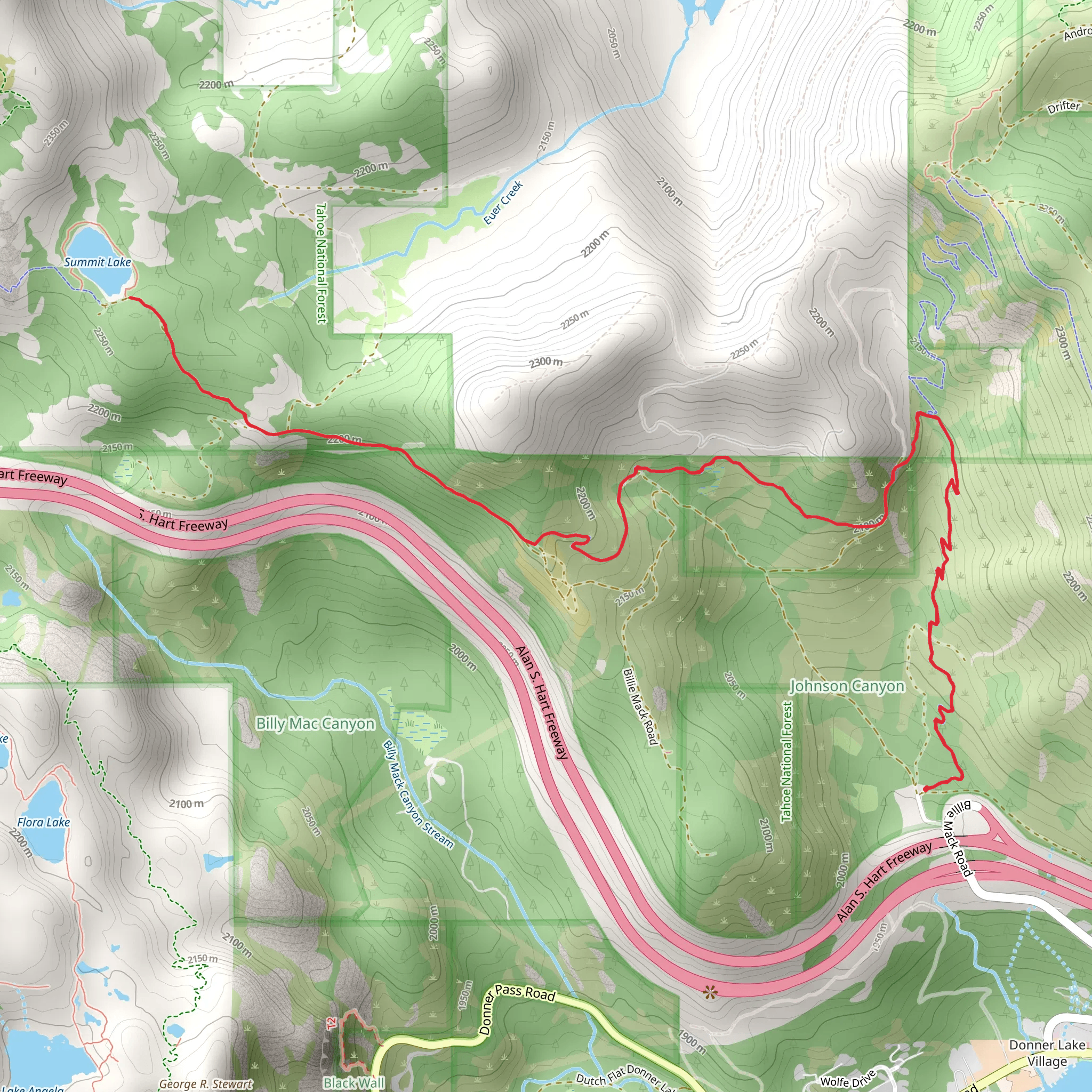 Summit Lake via Wendin Way Access Trail mobile static map