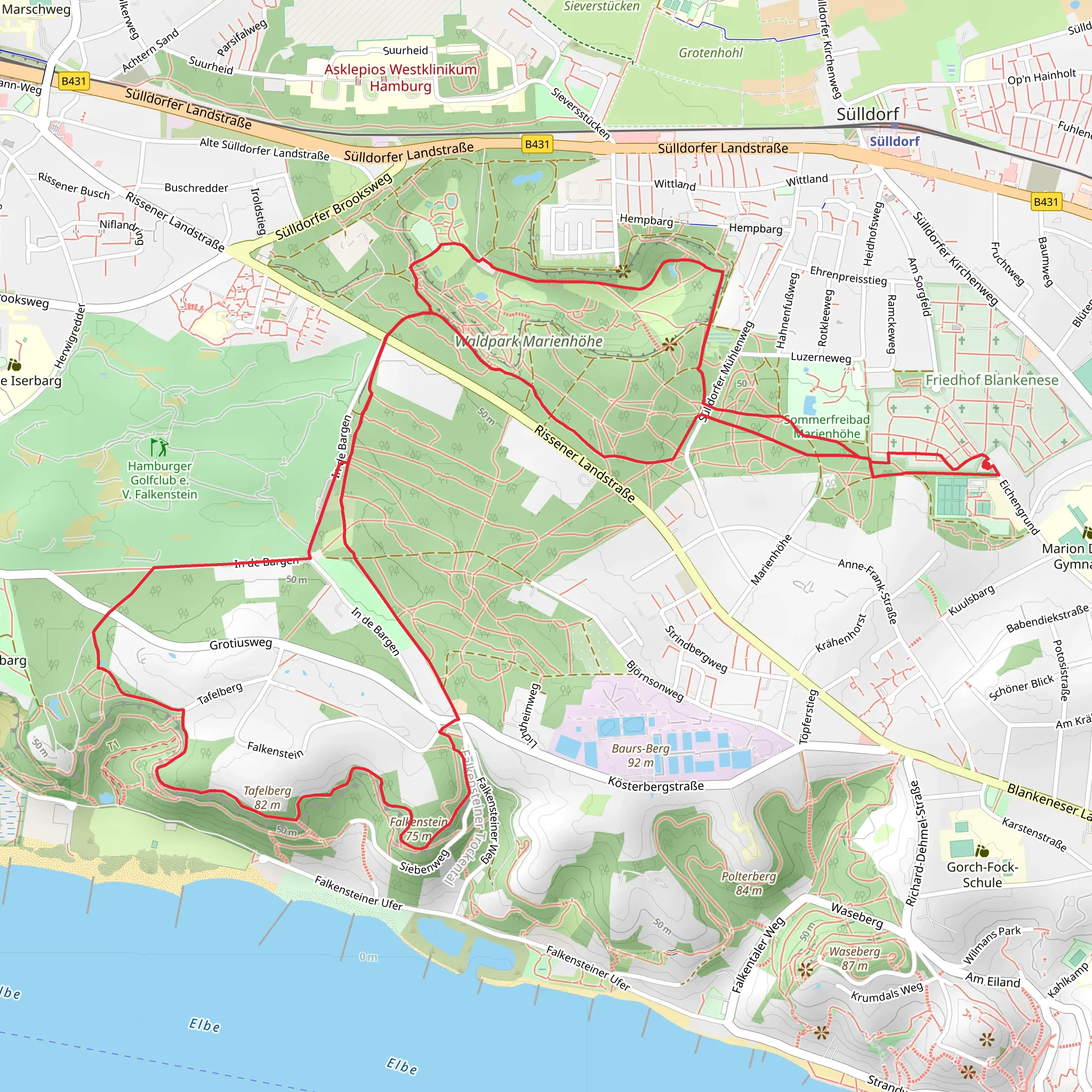 Tafelberg and Falkenstein Loop mobile static map