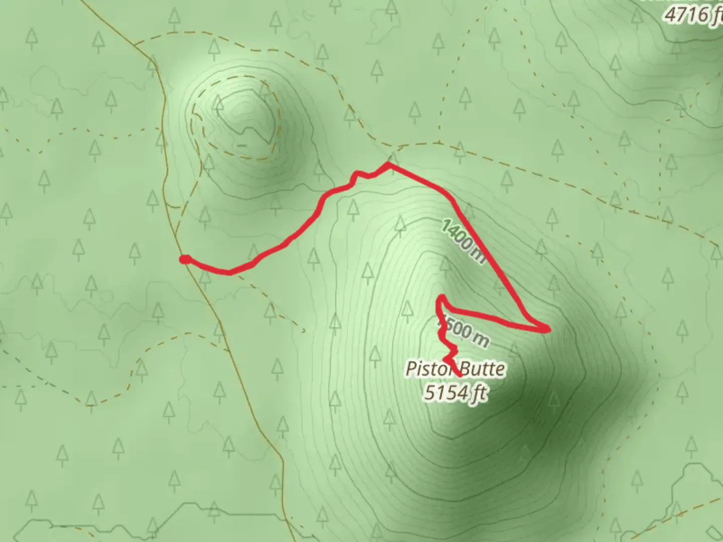 An image depicting the trail Pistol Butte and its surrounding area.