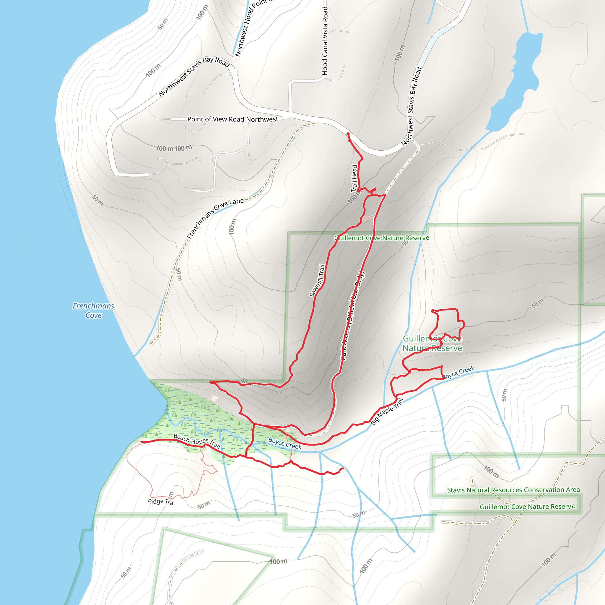Sawmill Trail and Margaret's Trail mobile static map