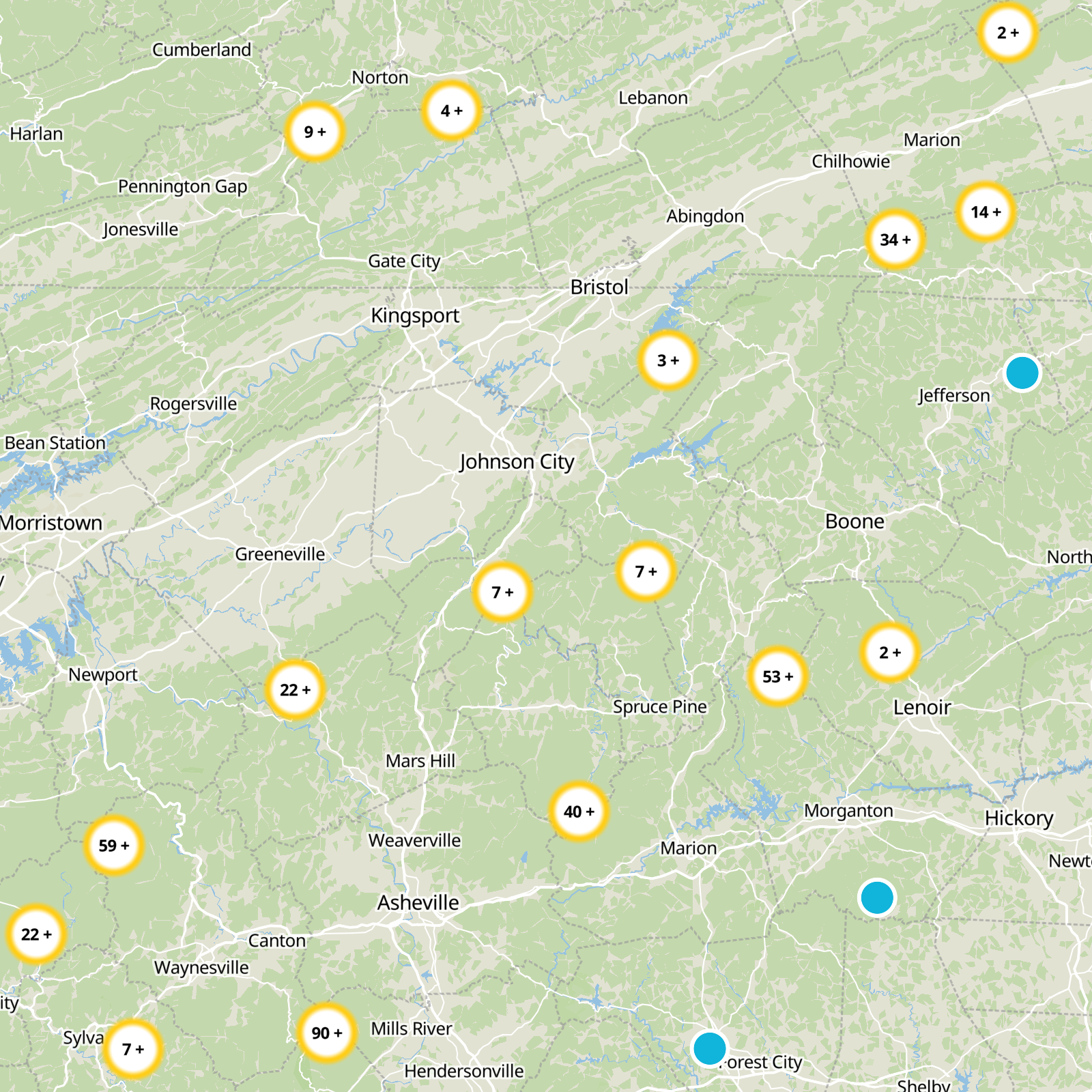 Unicoi County Static Map
