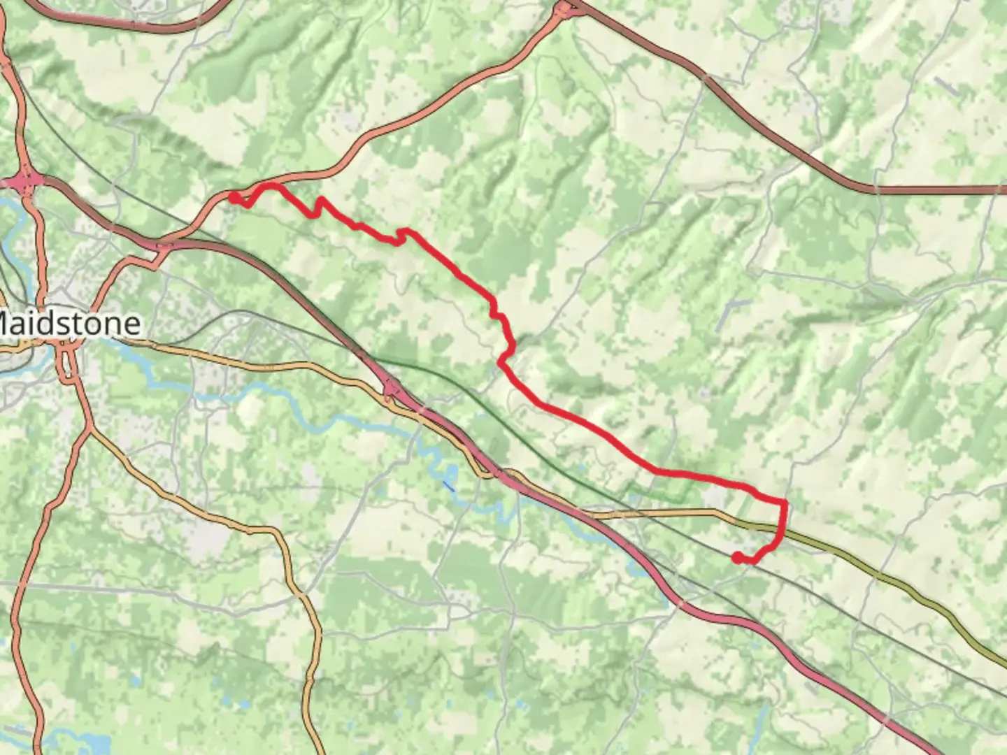 An image depicting the trail Detling to Lenham Walk and its surrounding area.