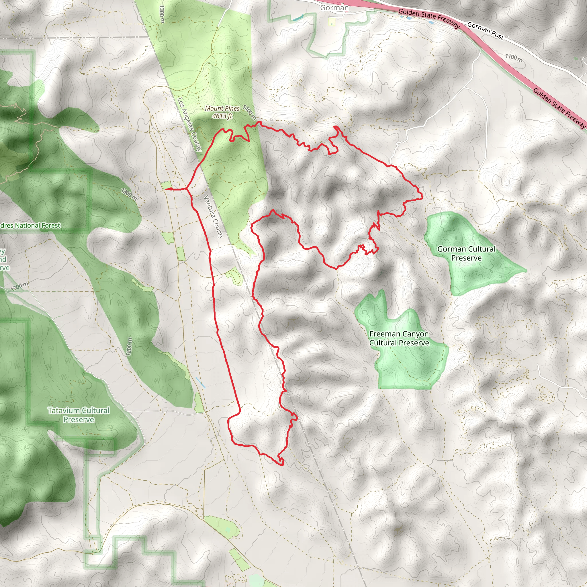 Mount Pines Loop - Edison Canyon Trail mobile static map