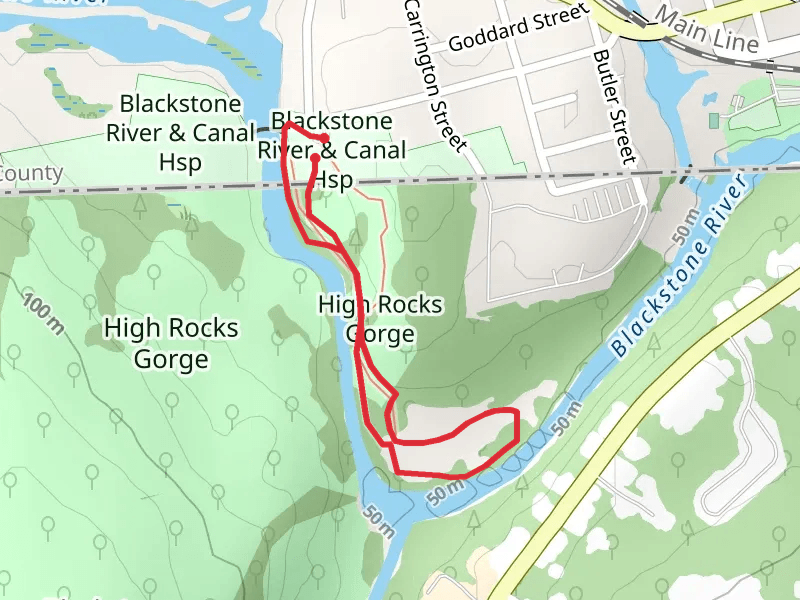 High Rocks Gorge via Blackstone River